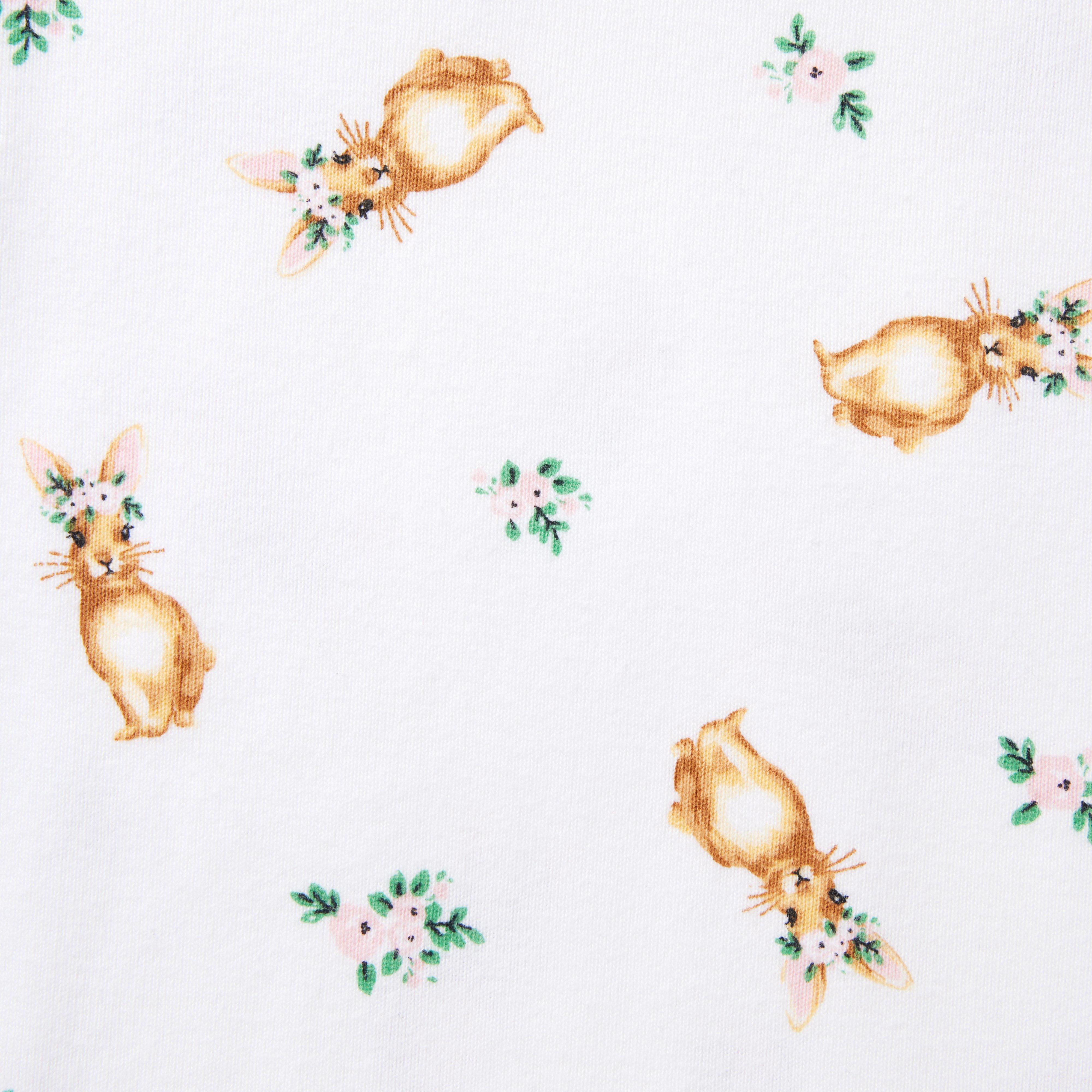 Good Night Short Pajamas in Bunny Floral image number 1