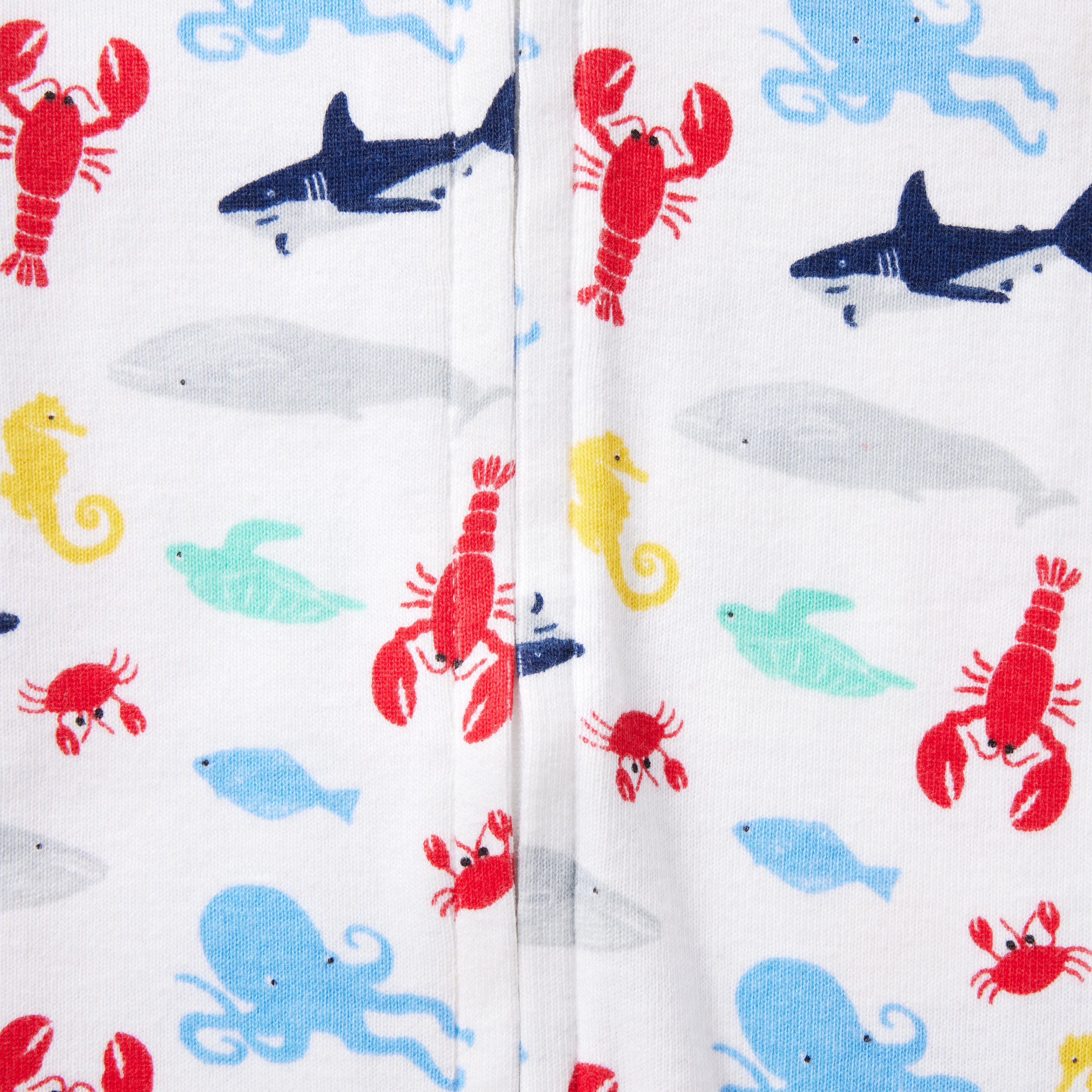 Baby Good Night Short Zip Pajama in Ocean Friends image number 1