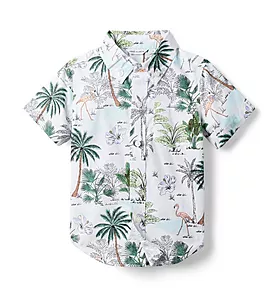 Tropical Flamingo Poplin Shirt
