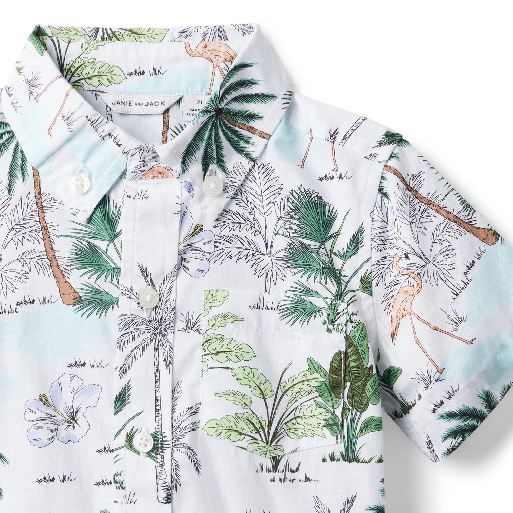 Tropical Flamingo Poplin Shirt image number 2