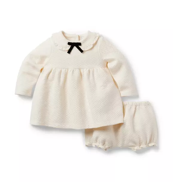 Baby Cream And Sugar Baby Quilted Bow Matching Set by Janie Baby Cream And Sugar Baby Quilted Bow Matching Set by Janie