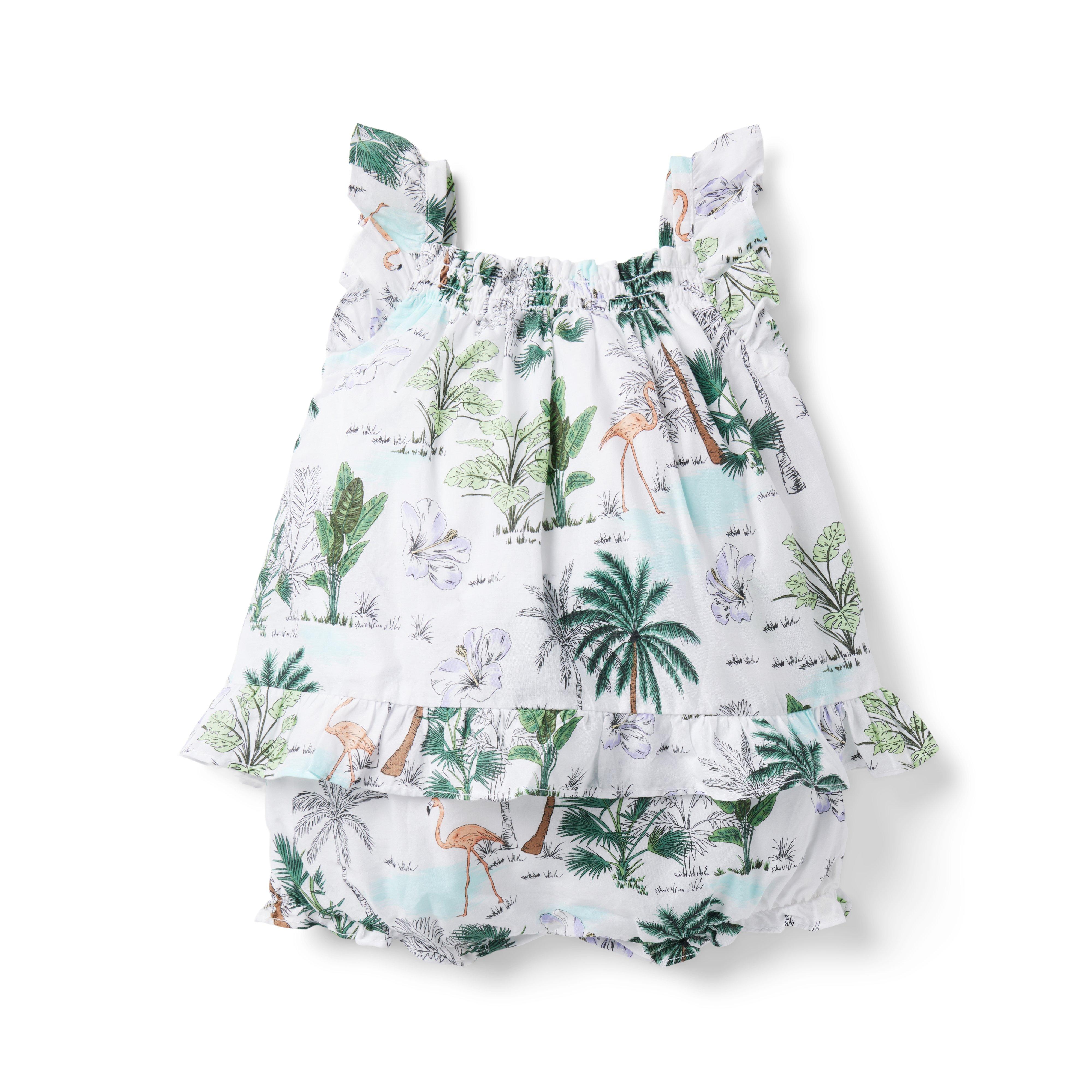 Baby Tropical Flamingo Romper image number 1