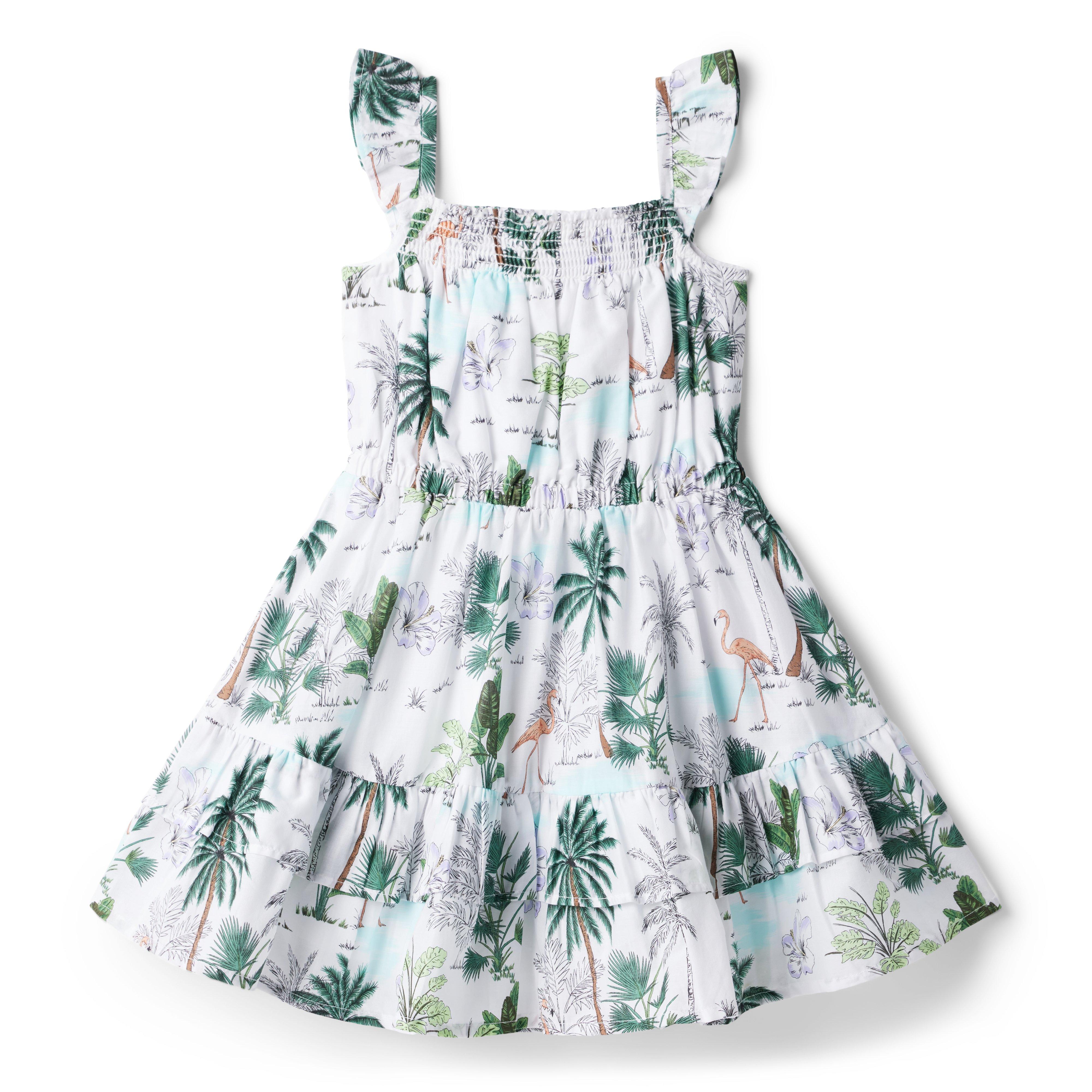 Tropical Flamingo Ruffle Dress image number 1