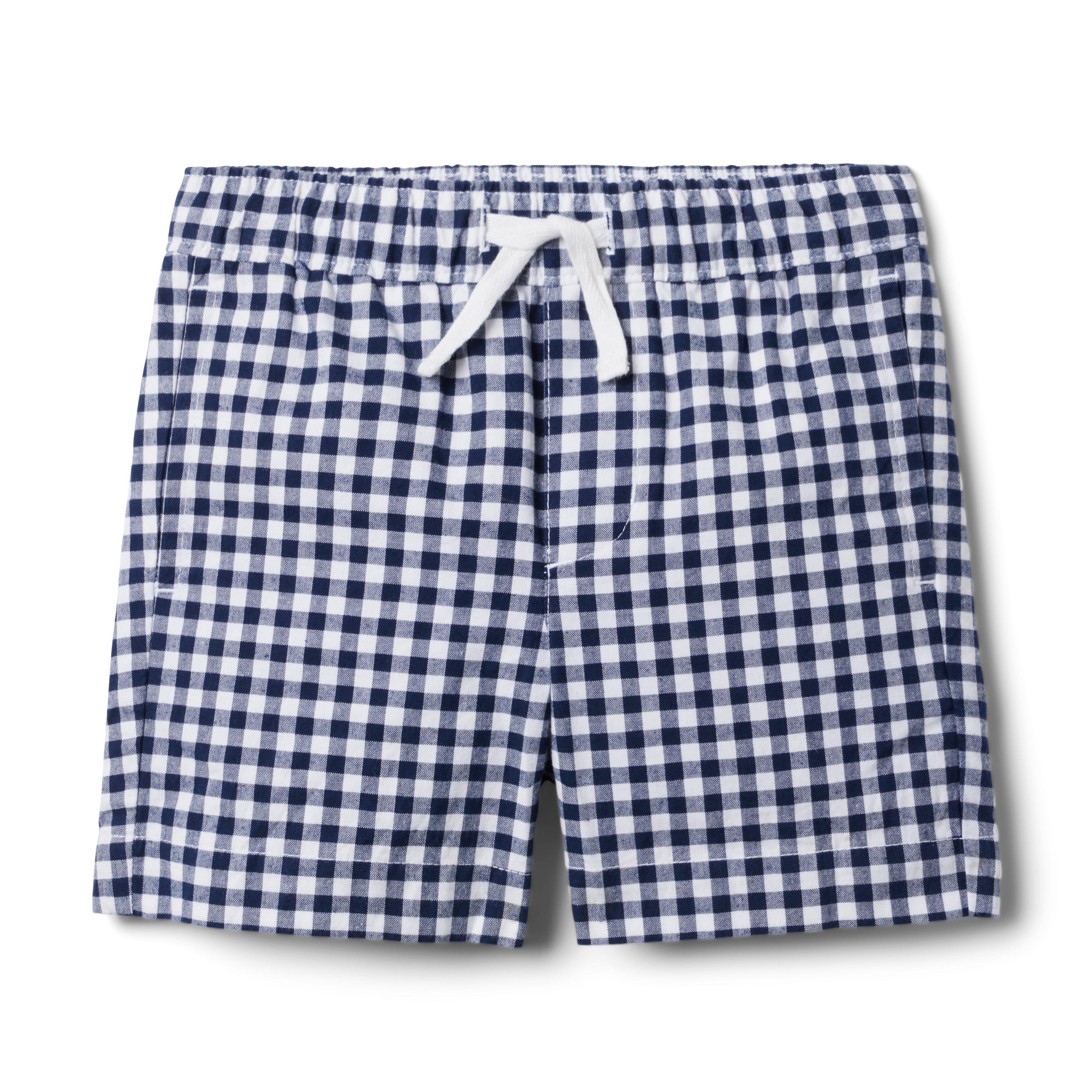 Gingham Poplin Pull-On Short