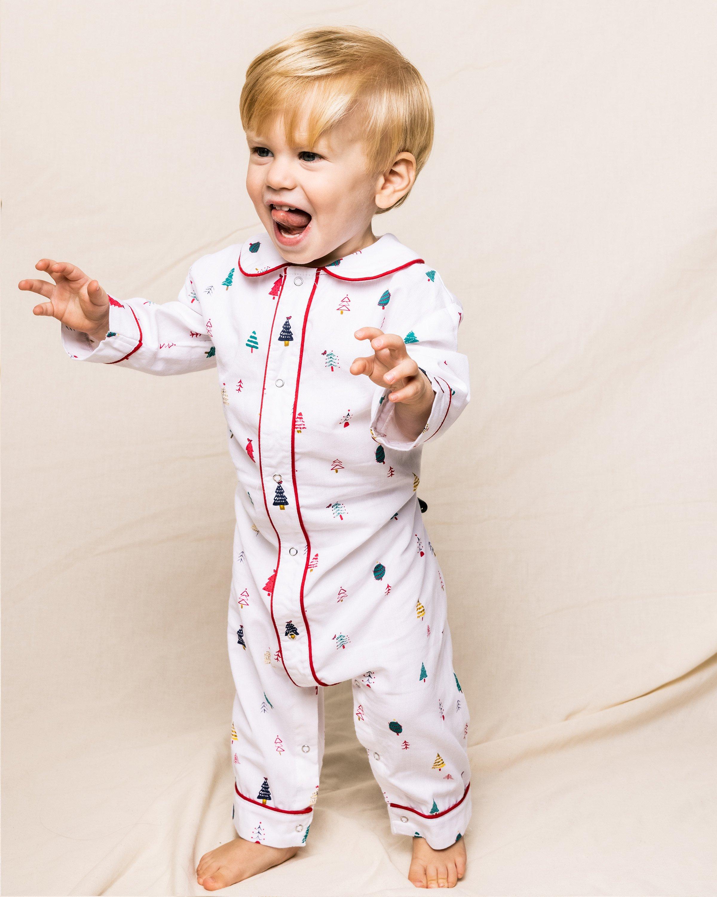 Petite Plume Baby Merry Trees Cambridge Pajama Romper image number 2