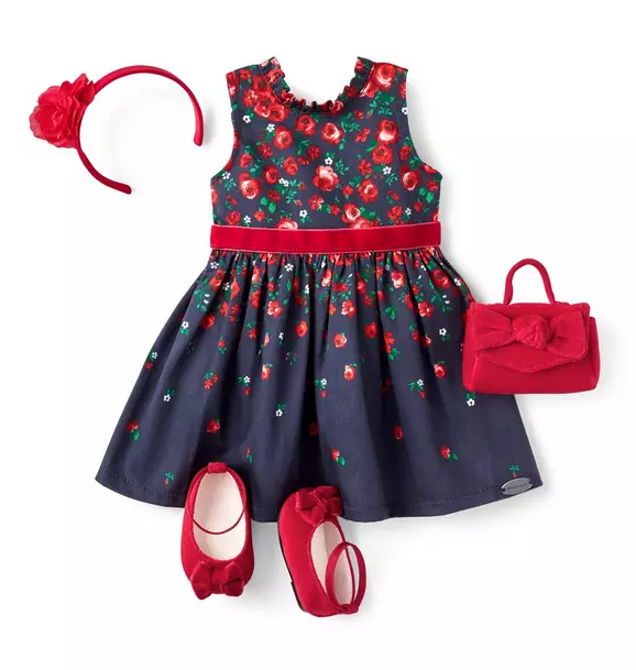 American Girl® x Janie And Jack Wrapped in Roses Dress For Dolls image number 0