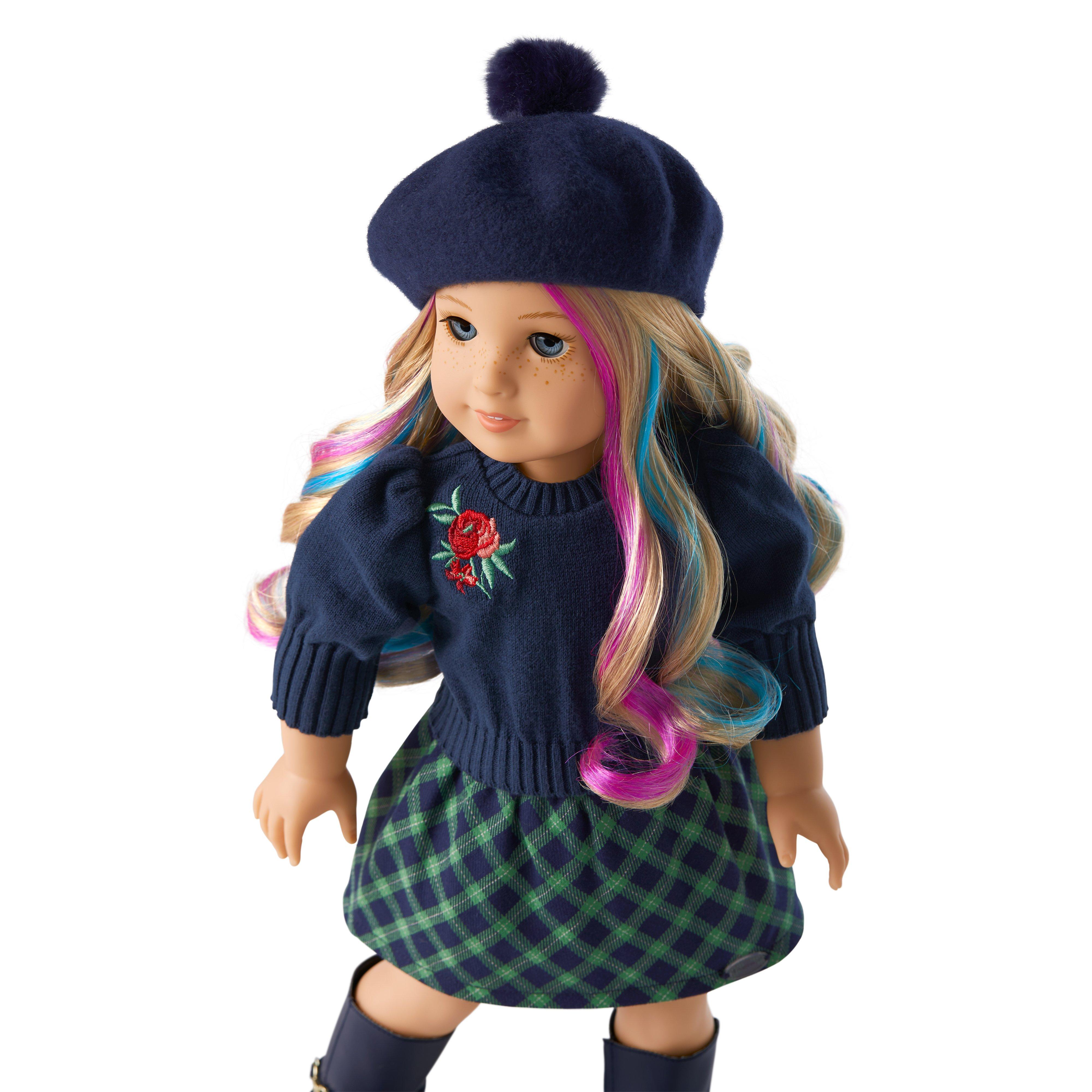 American Girl® x Janie And Jack Midnight Rose Puff-Sleeve Top For Dolls image number 1