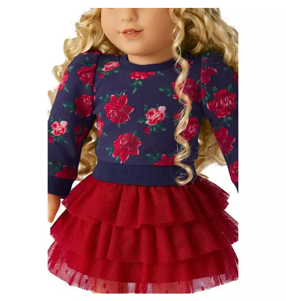 American Girl® x Janie And Jack Rose Red Tulle Skirt For Dolls image number 2