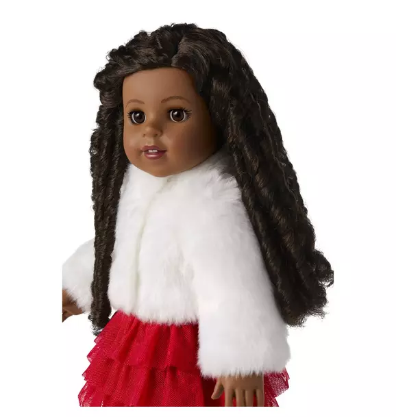 American Girl® x Janie and Jack Soft as Snow Fur Jacket For Dolls image number 1