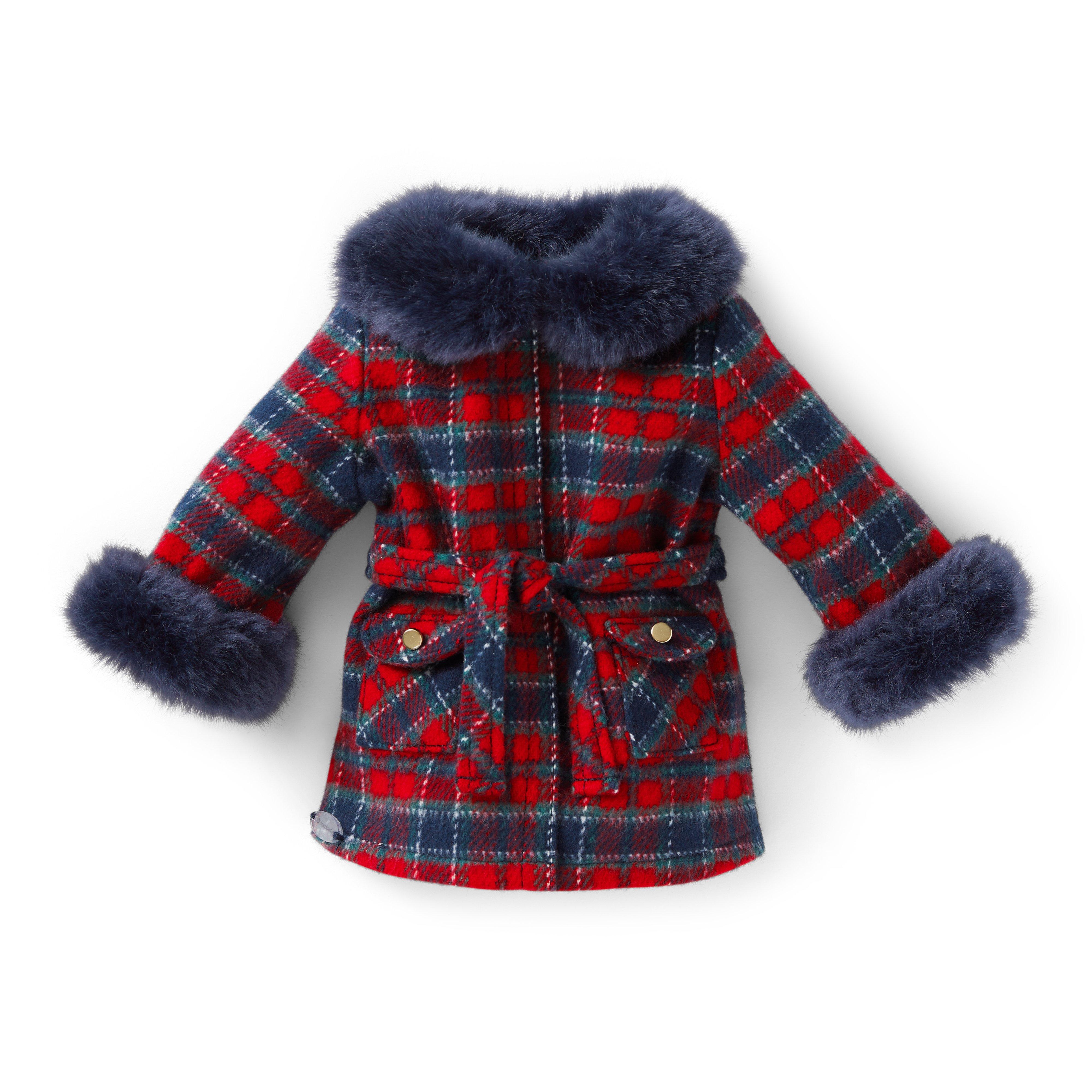 American Girl® x Janie and Jack Fur-Trim Plaid Coat For Dolls