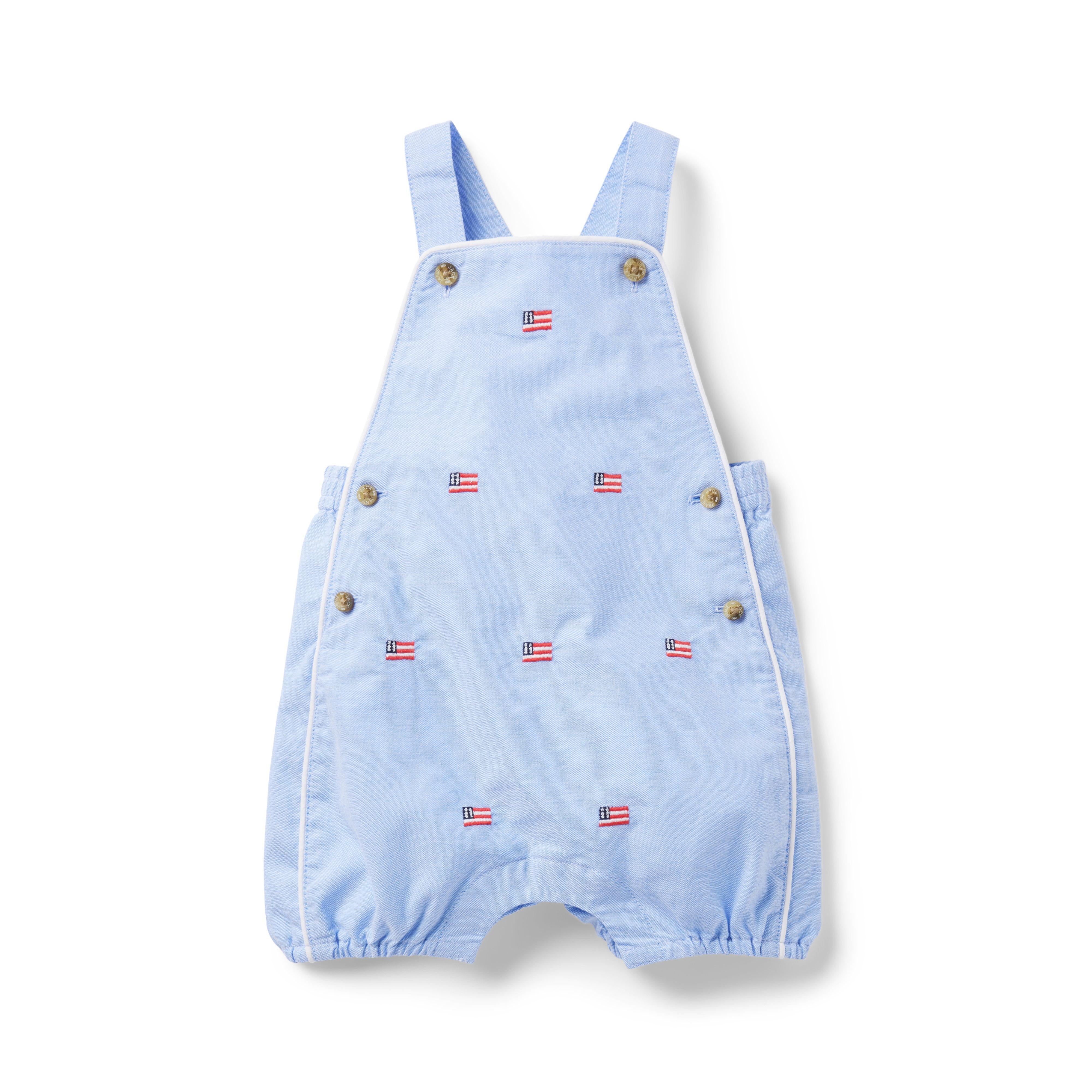 The Embroidered Oxford Baby Overall image number 0