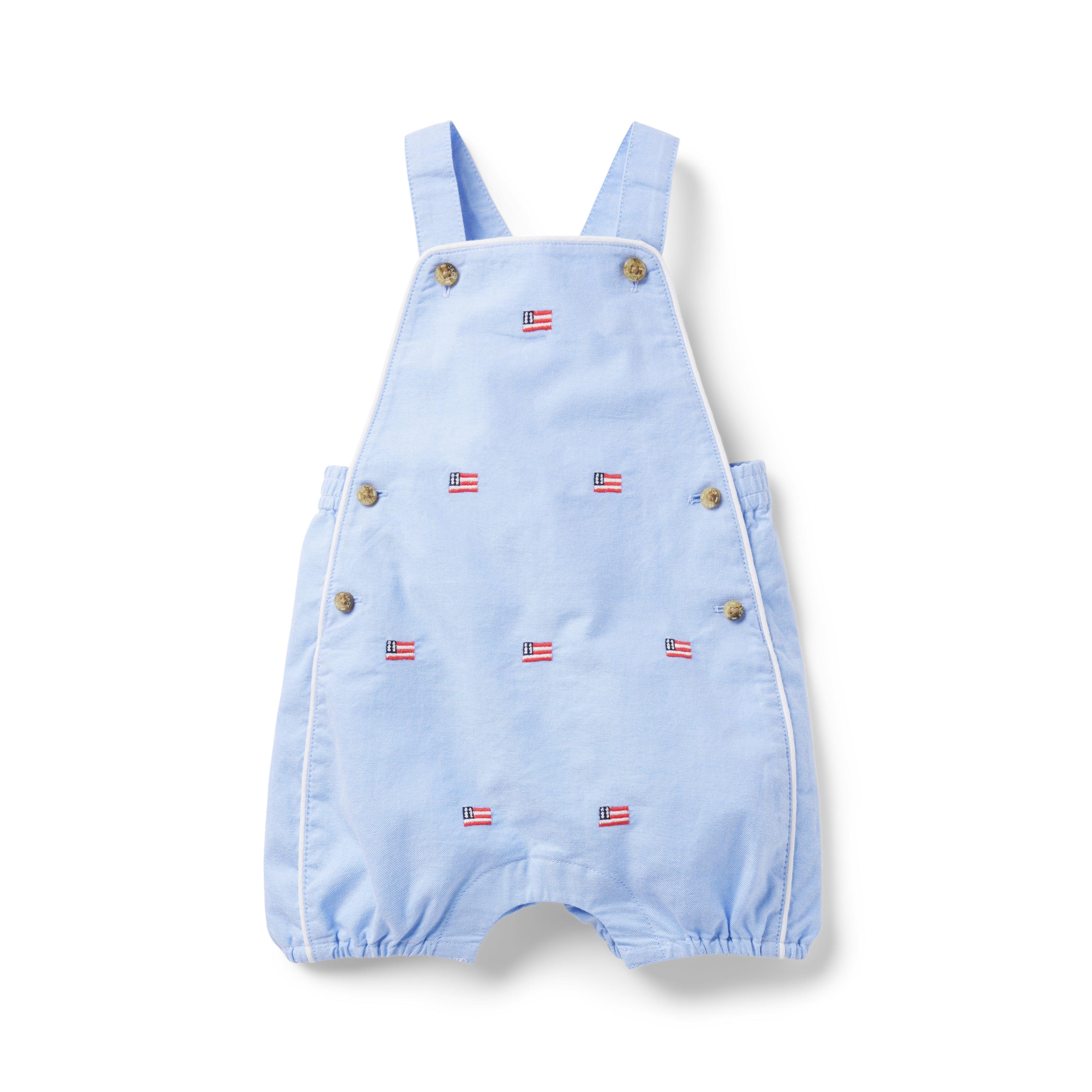 The Embroidered Oxford Baby Overall