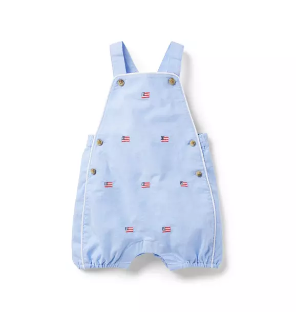 The Embroidered Oxford Baby Overall image number 0
