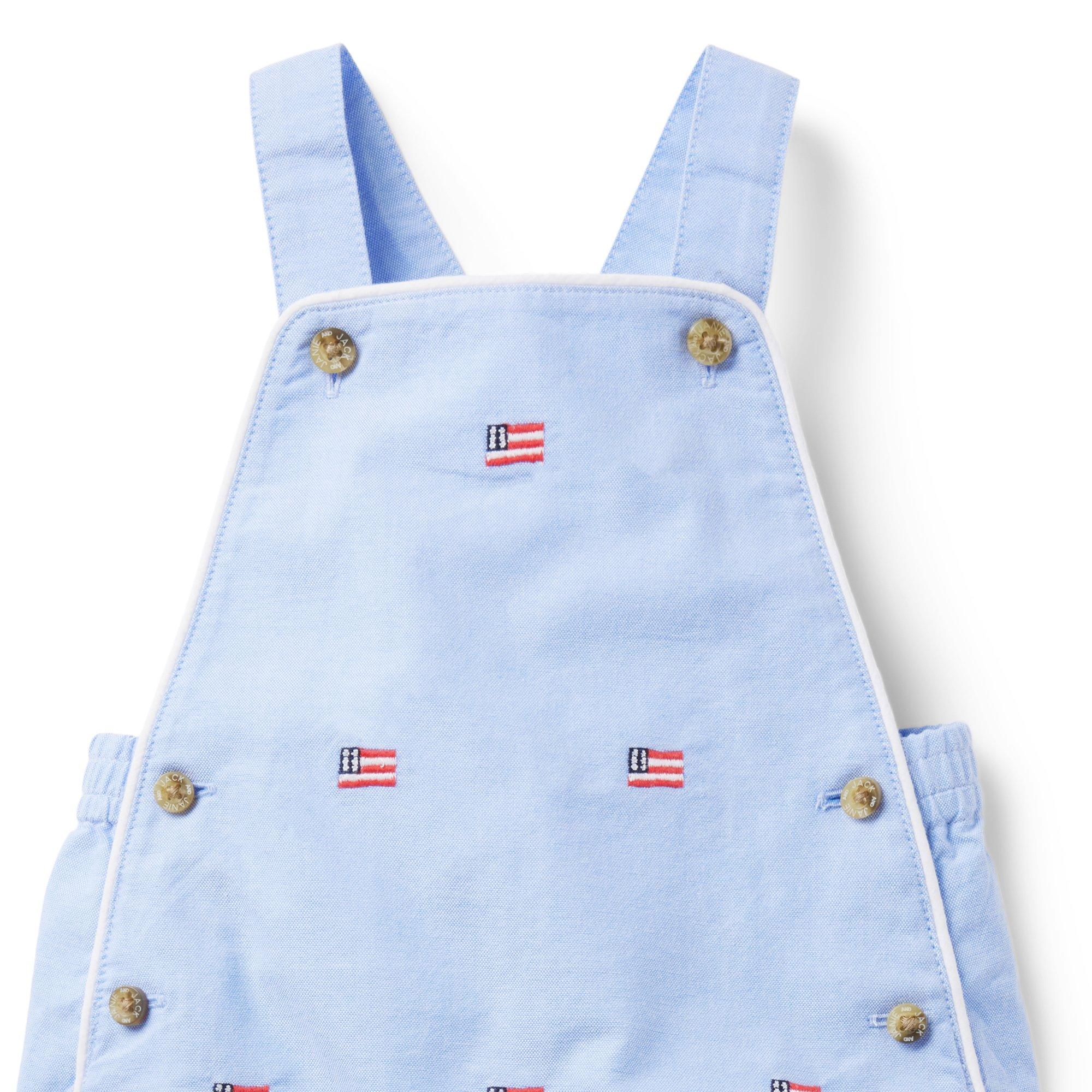 The Embroidered Oxford Baby Overall image number 1