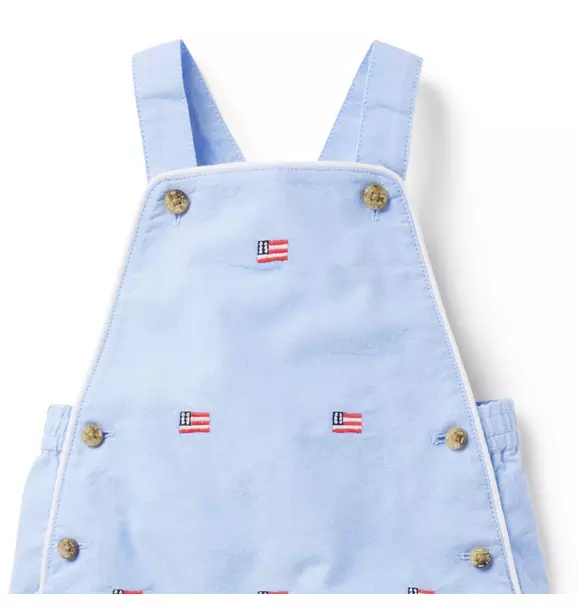 The Embroidered Oxford Baby Overall image number 1