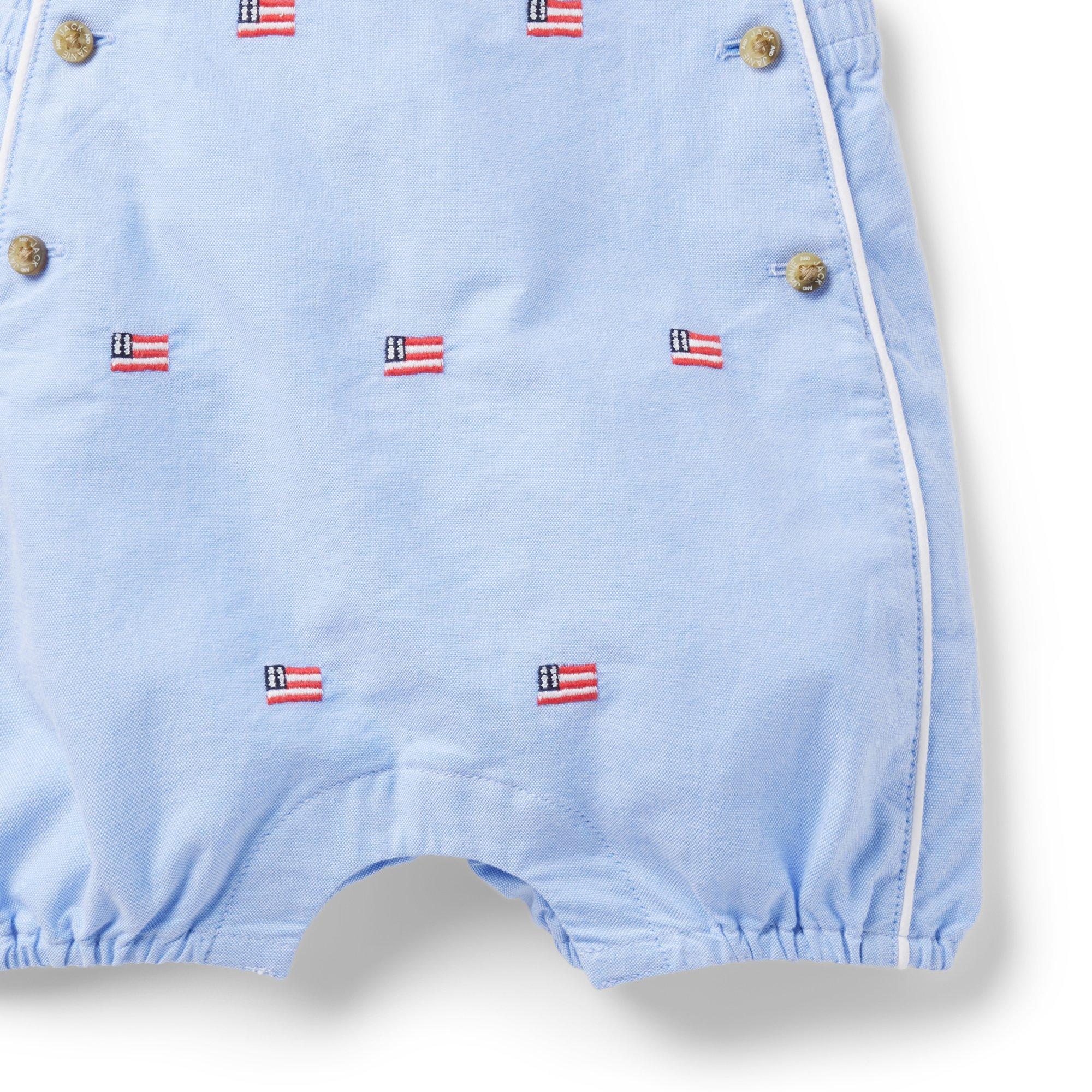 The Embroidered Oxford Baby Overall image number 2