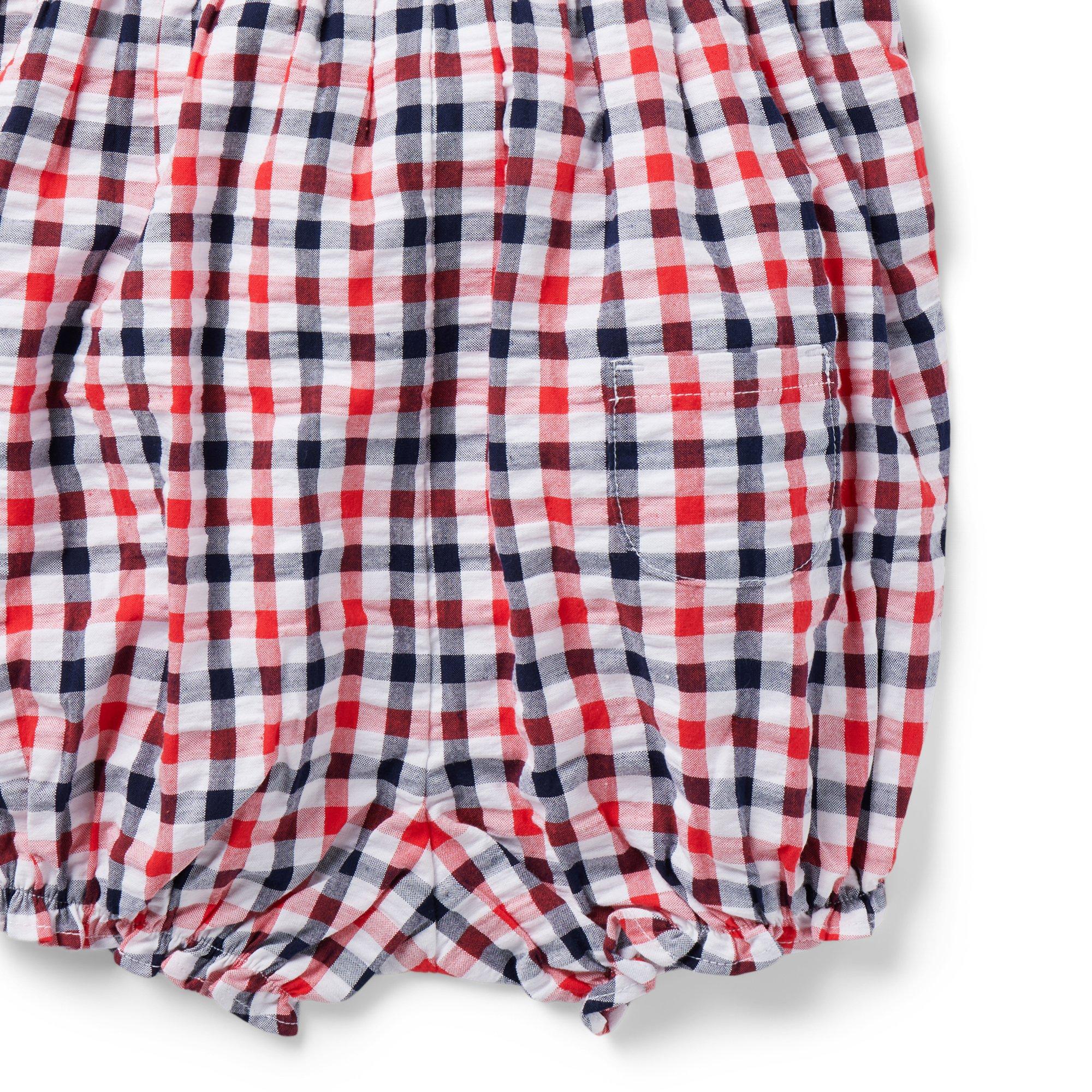 The Gingham Smocked Baby Romper image number 3