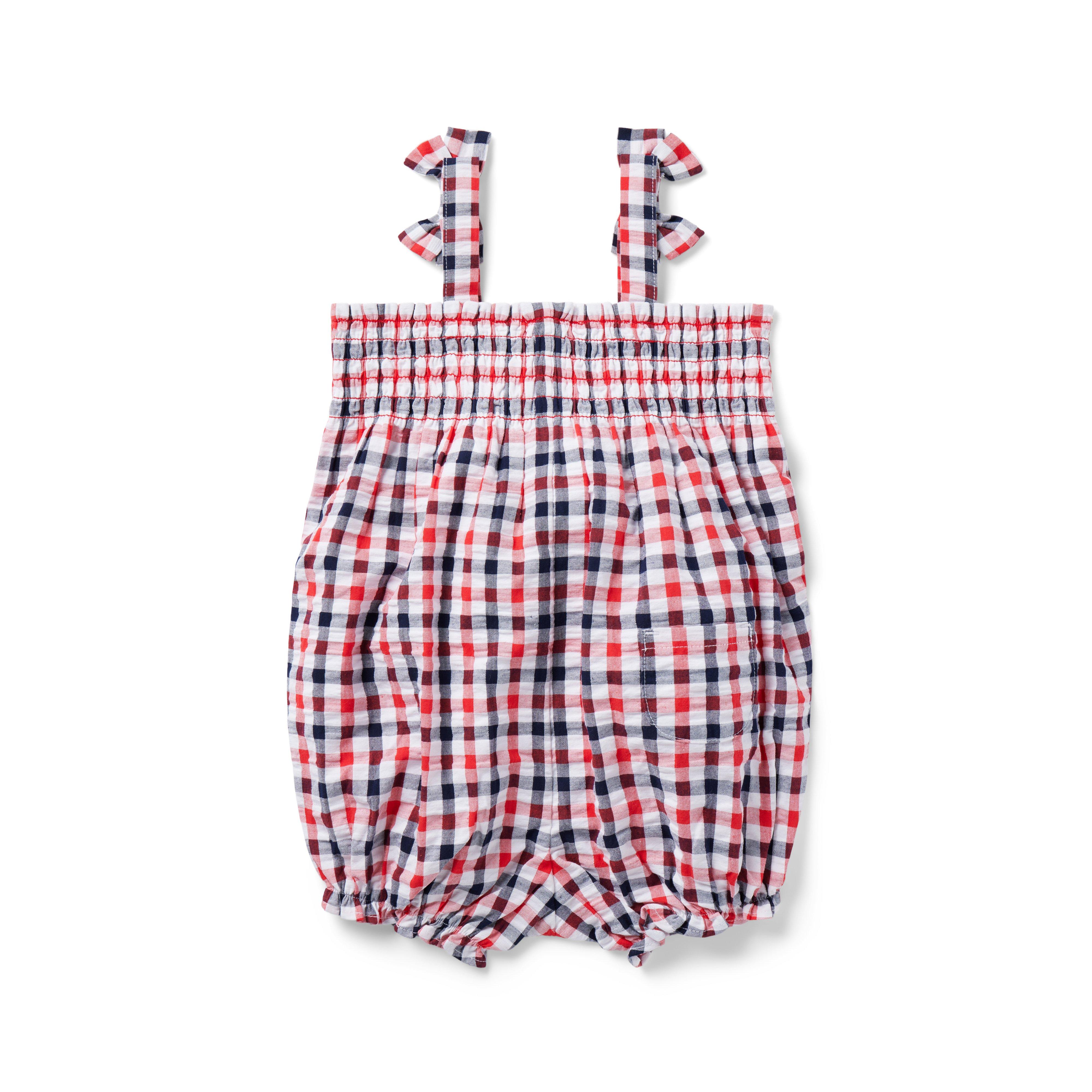 The Gingham Smocked Baby Romper image number 2