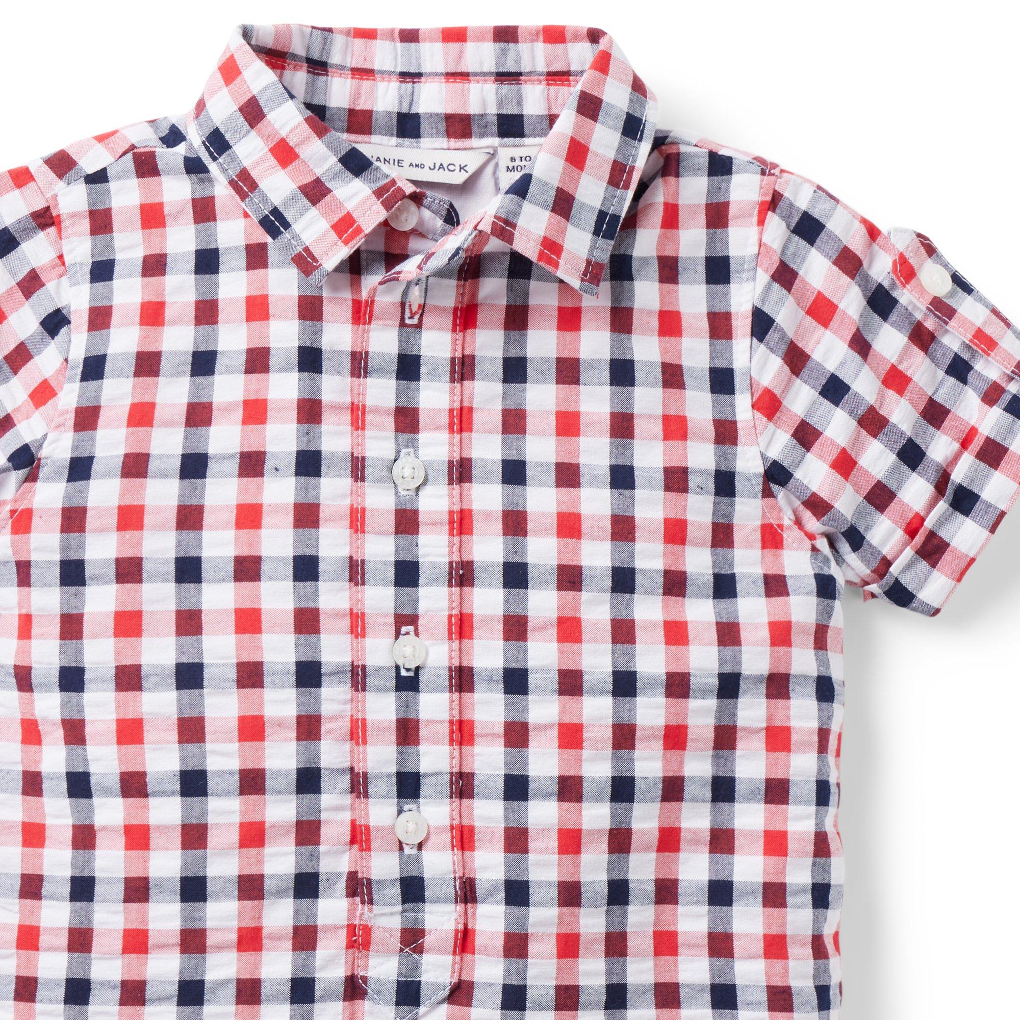 The Gingham Seersucker Baby Romper  image number 2