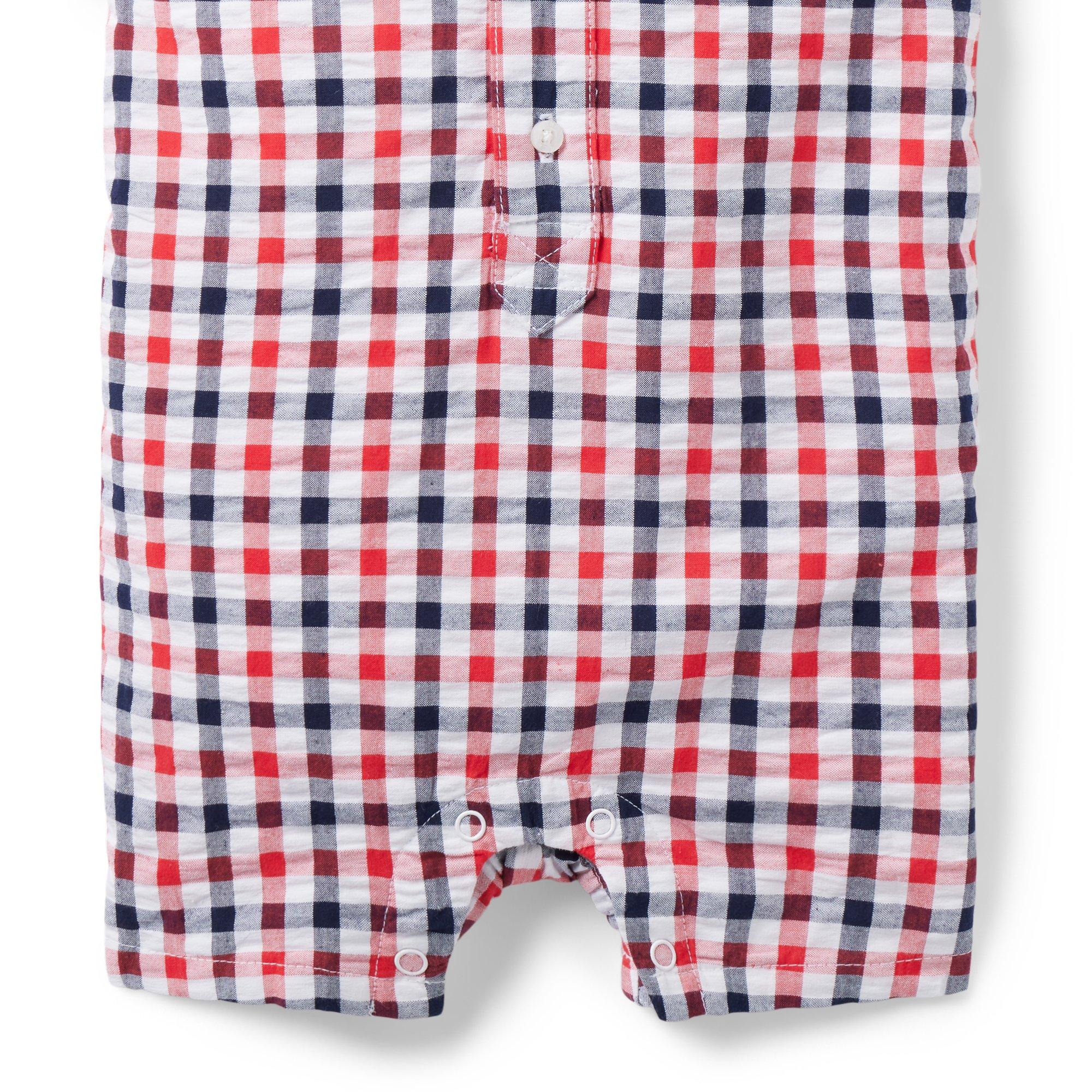 The Gingham Seersucker Baby Romper  image number 4