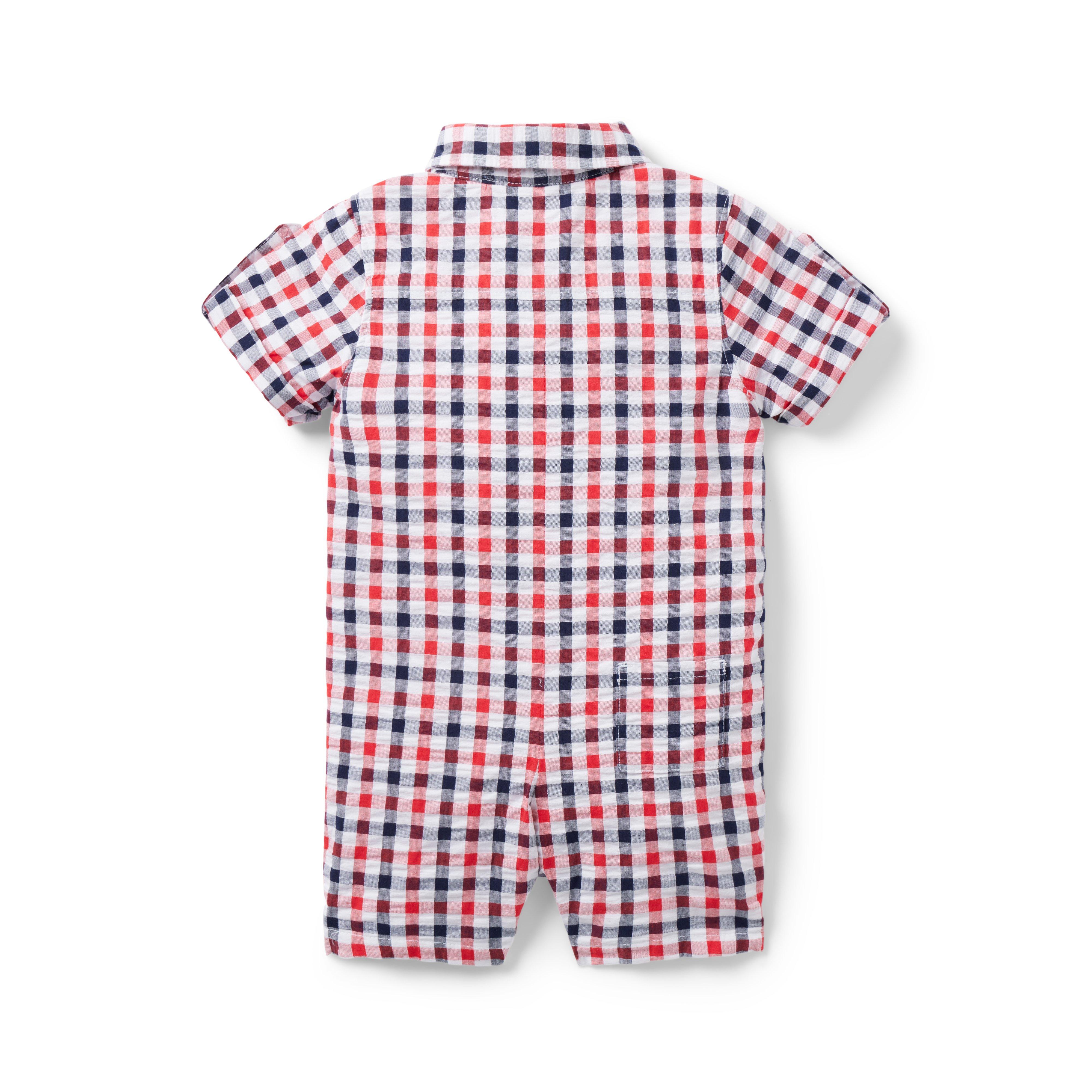 The Gingham Seersucker Baby Romper  image number 3