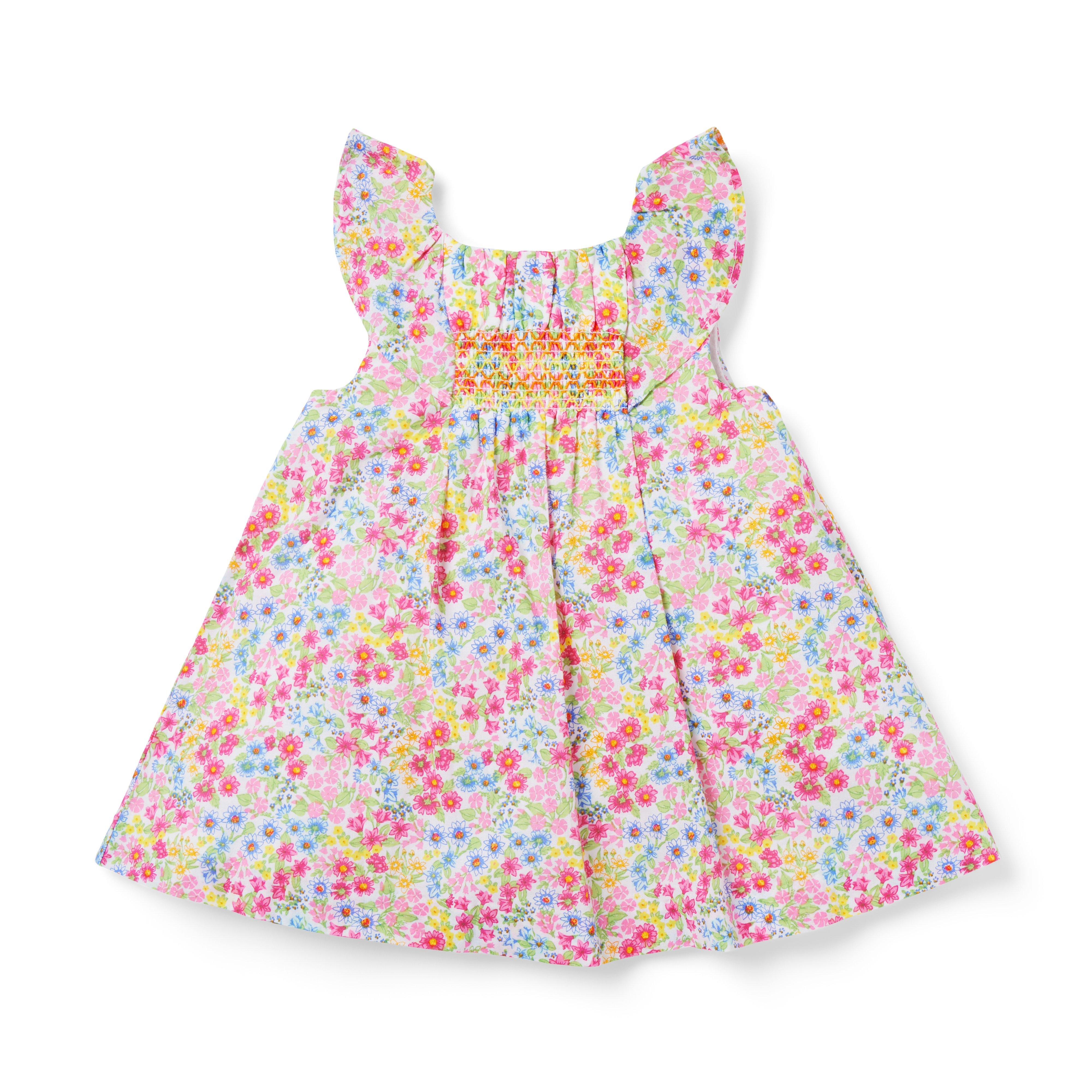 Newborn White Floral The Sunny Smocked Baby Dress by Janie and Jack