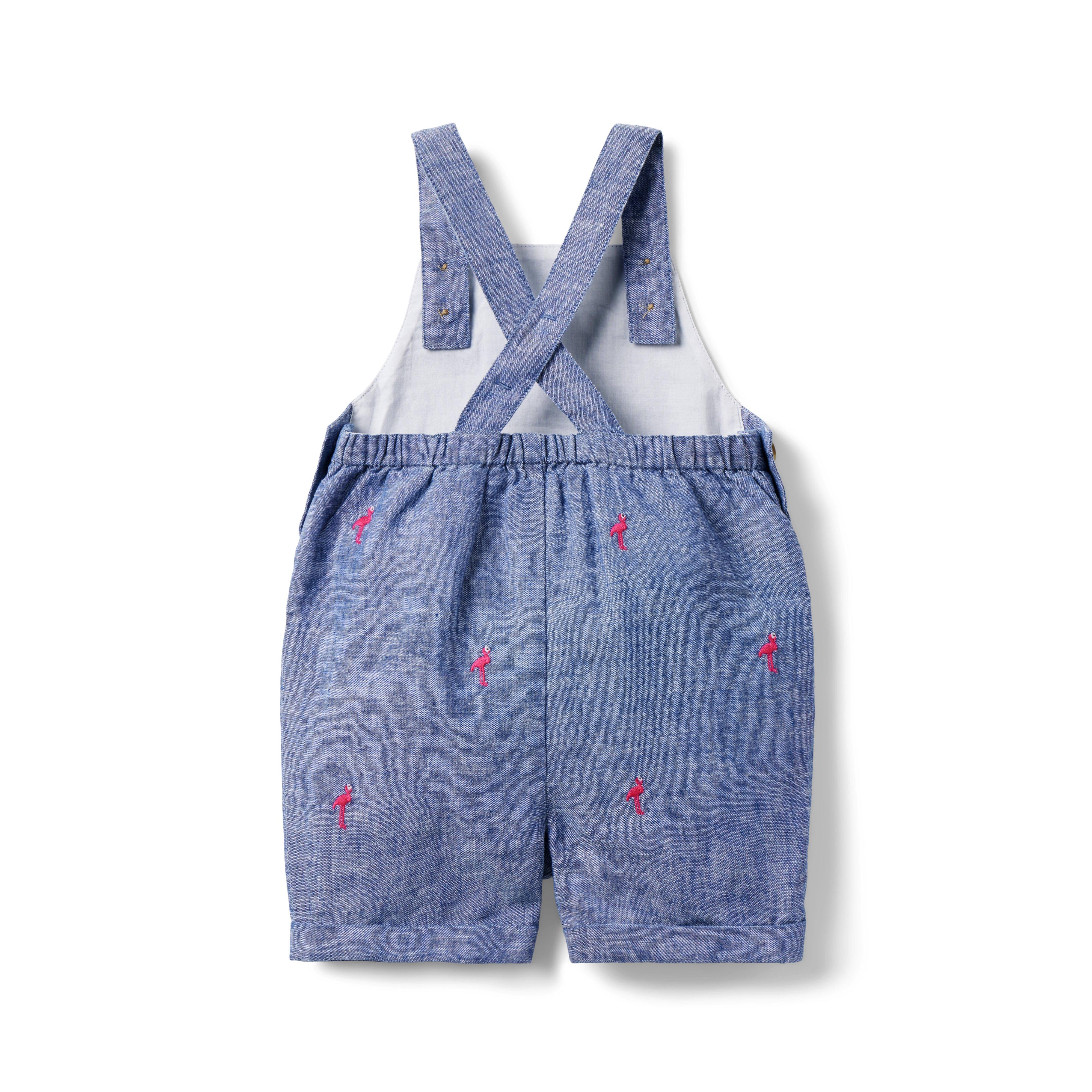 Baby Embroidered Flamingo Overall image number 3