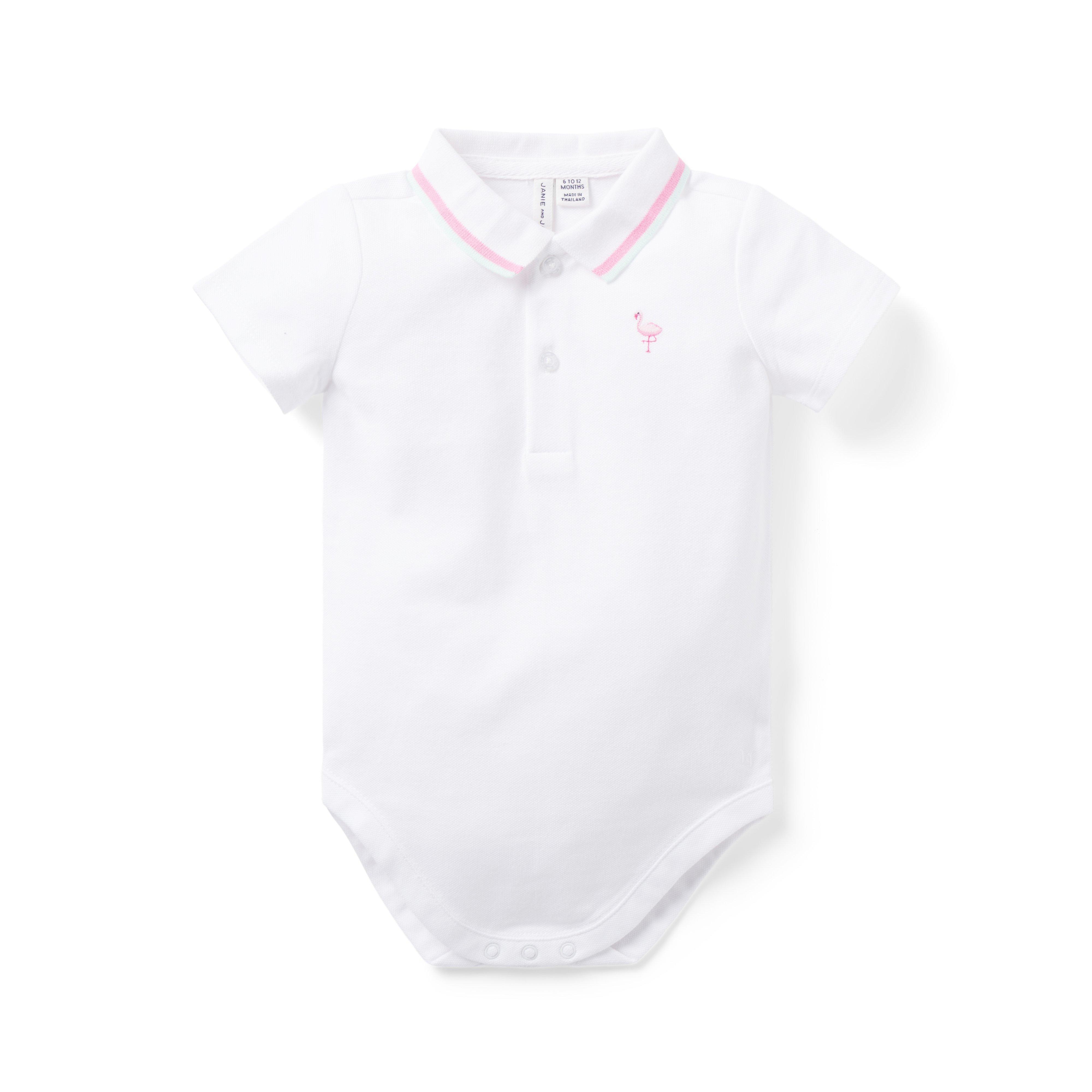 Baby Flamingo Pique Polo Bodysuit image number 0