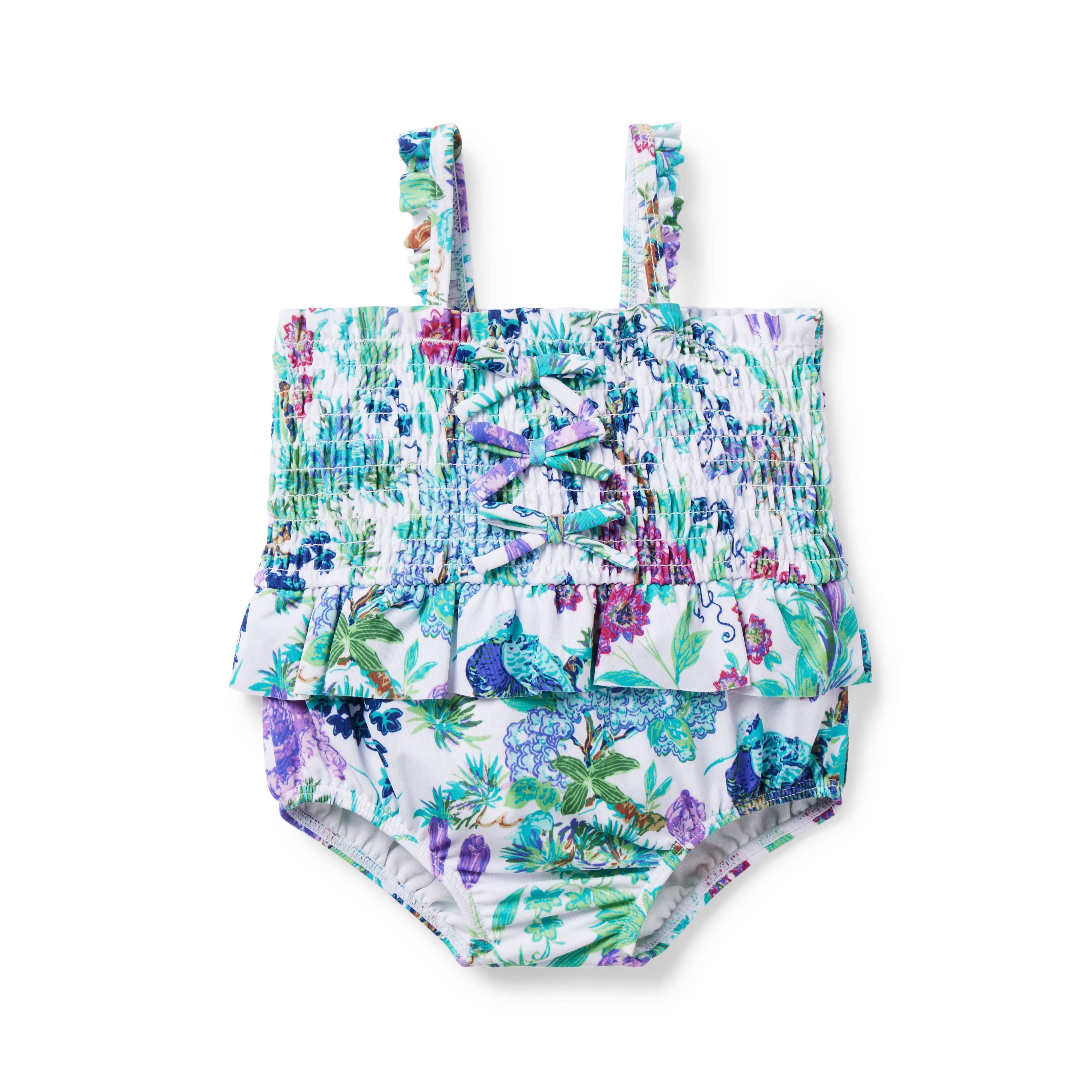 Baby Recycled Floral Smocked Swimsuit