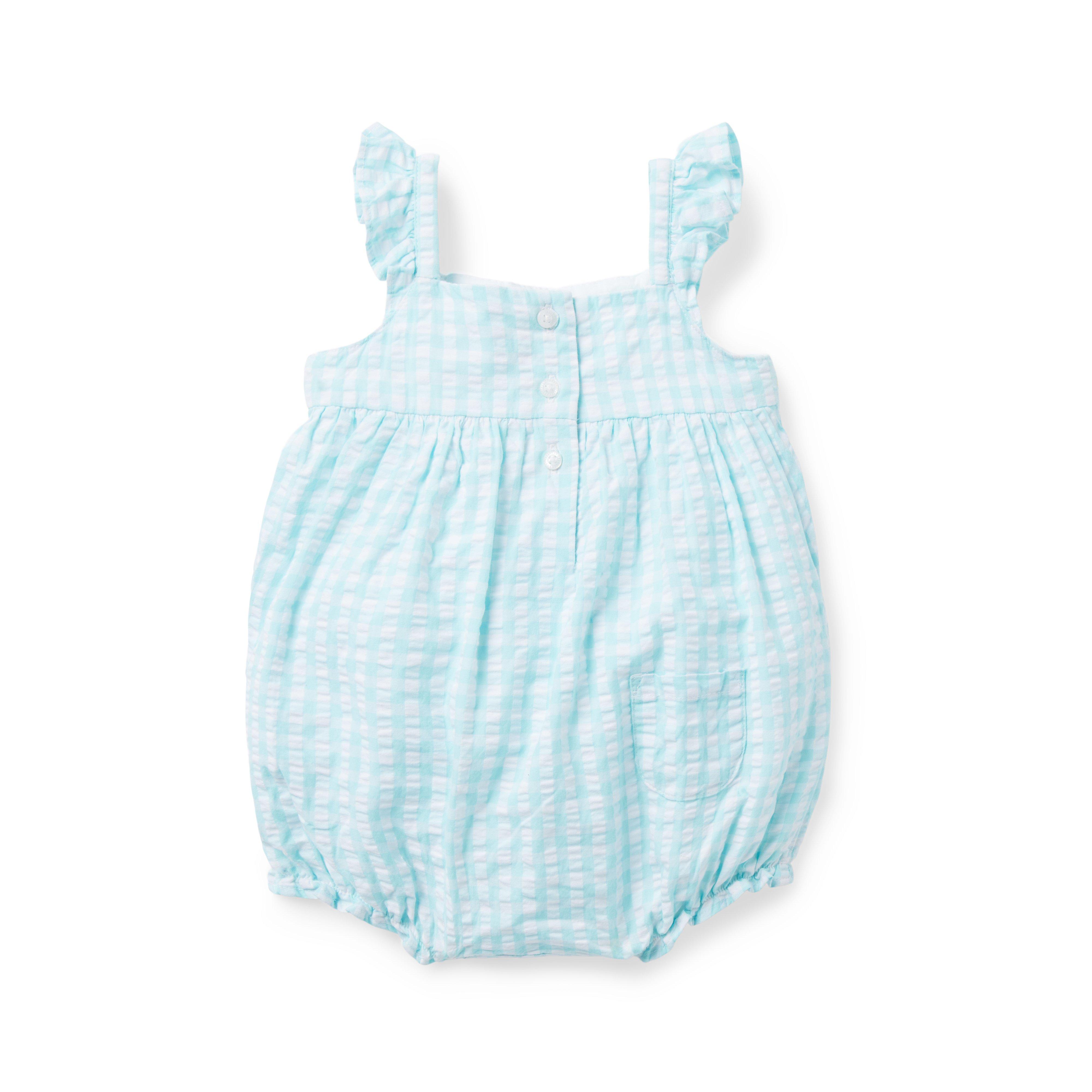 Baby Gingham Seersucker Romper image number 4