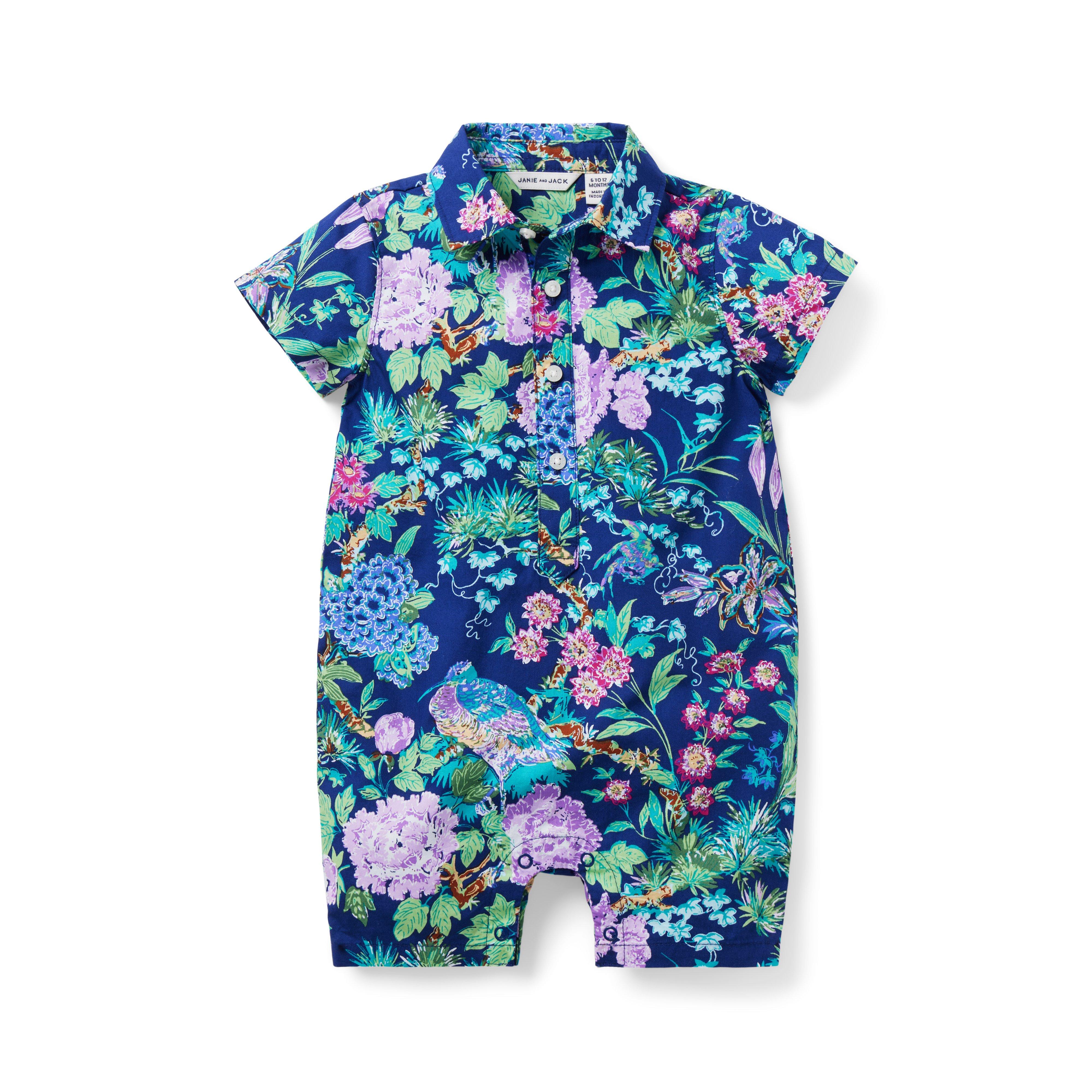 The Floral Poplin Baby Romper image number 0