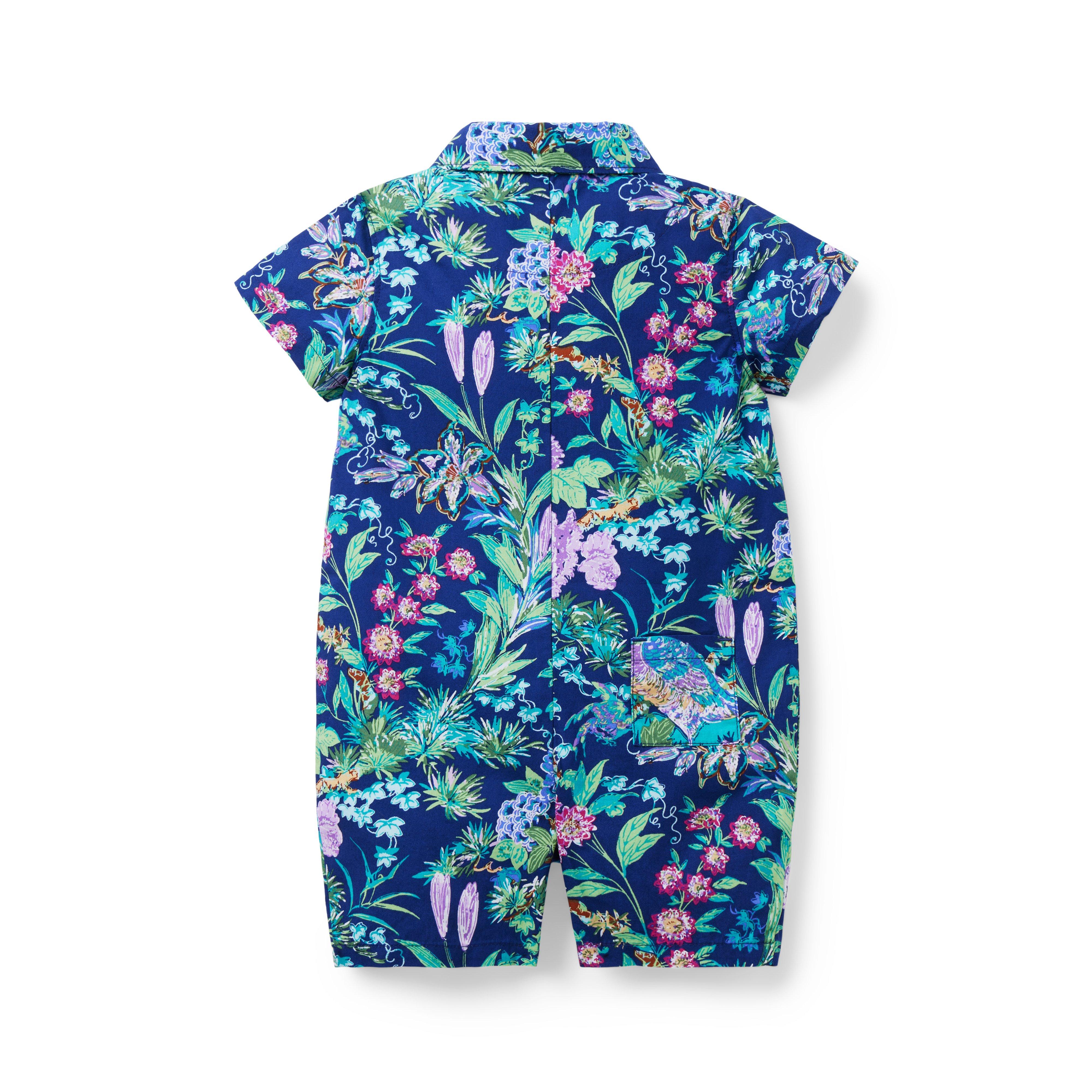 The Floral Poplin Baby Romper image number 4