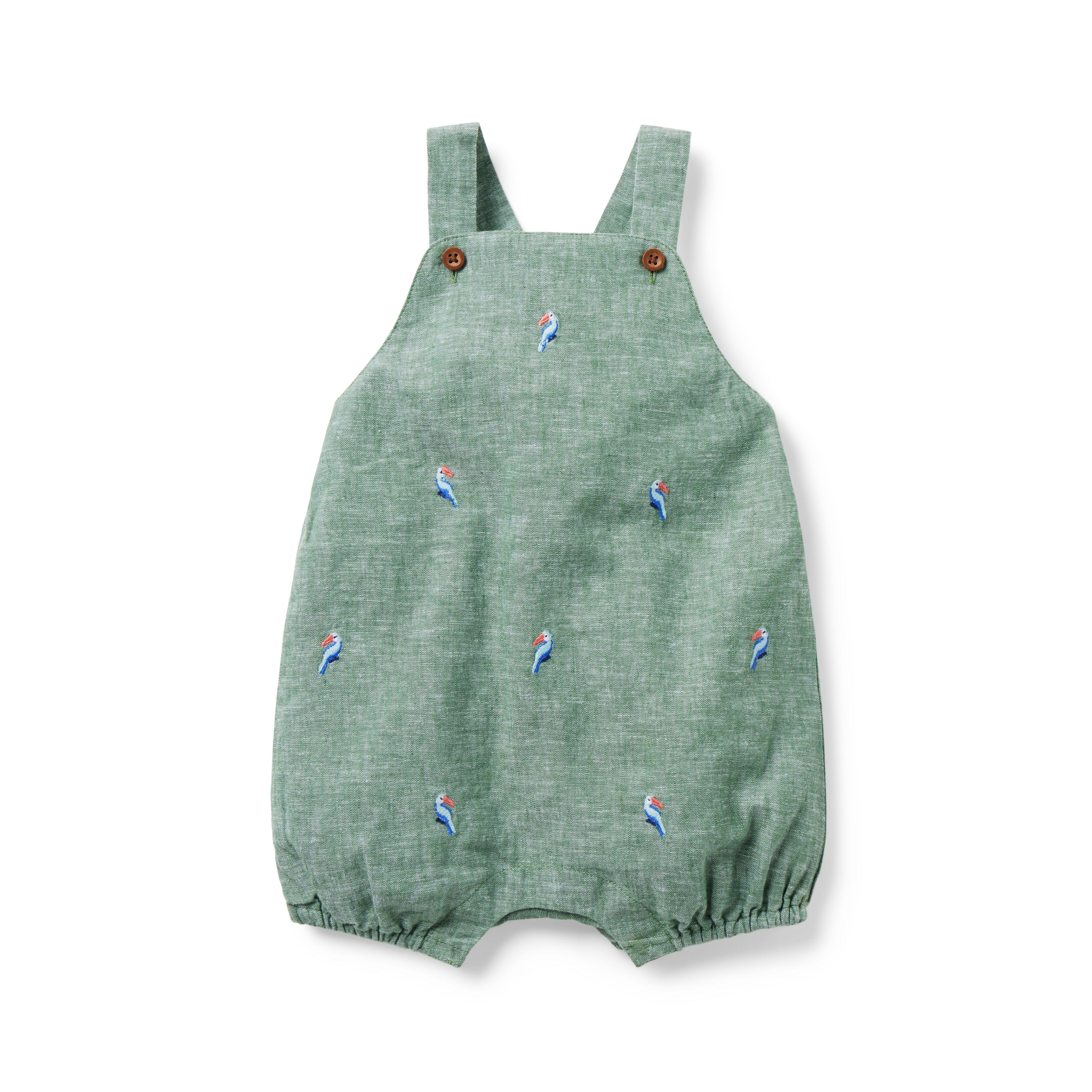 Baby Embroidered Toucan Linen-Cotton Overall image number 0