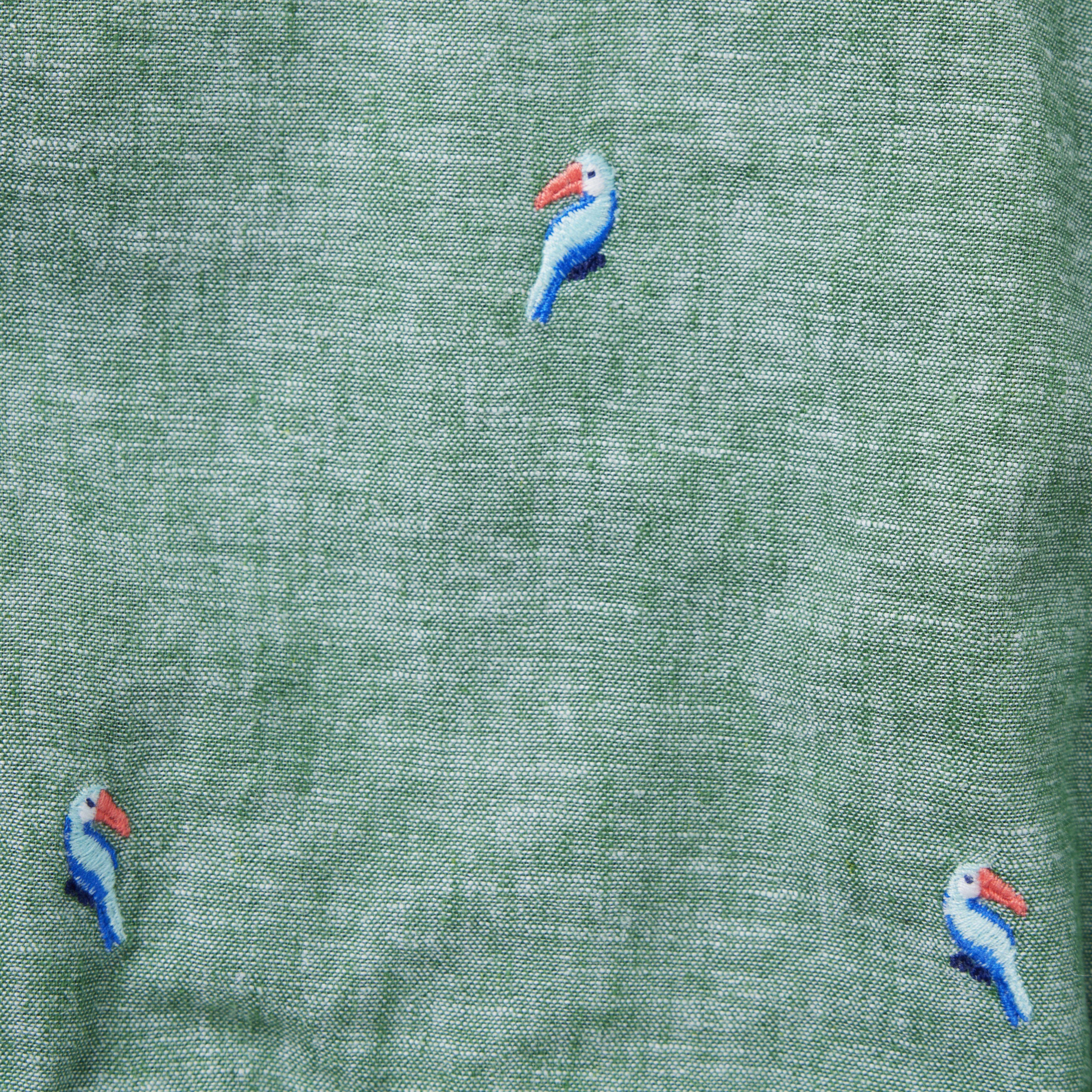 Baby Embroidered Toucan Linen-Cotton Overall image number 2
