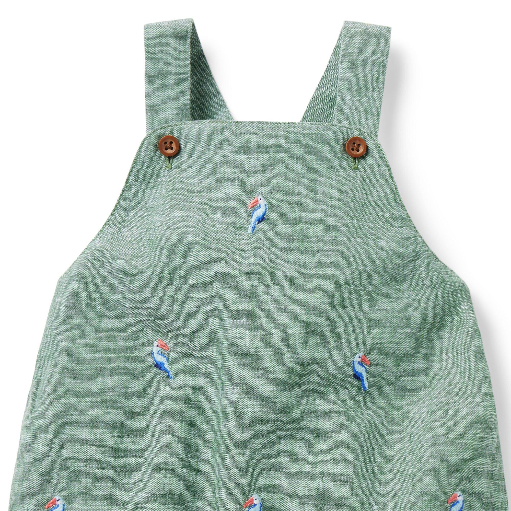 Baby Embroidered Toucan Linen-Cotton Overall image number 1