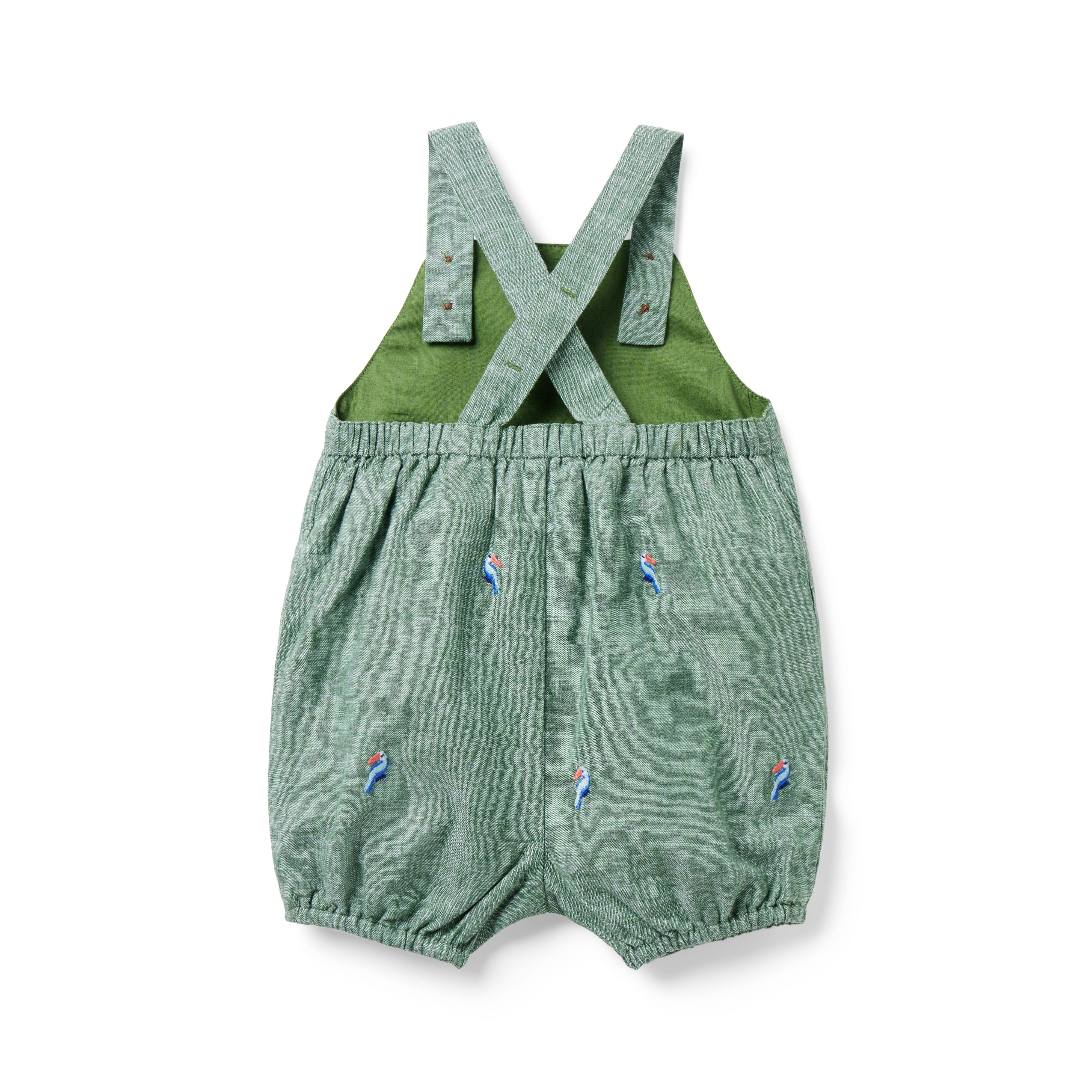 Baby Embroidered Toucan Linen-Cotton Overall image number 3