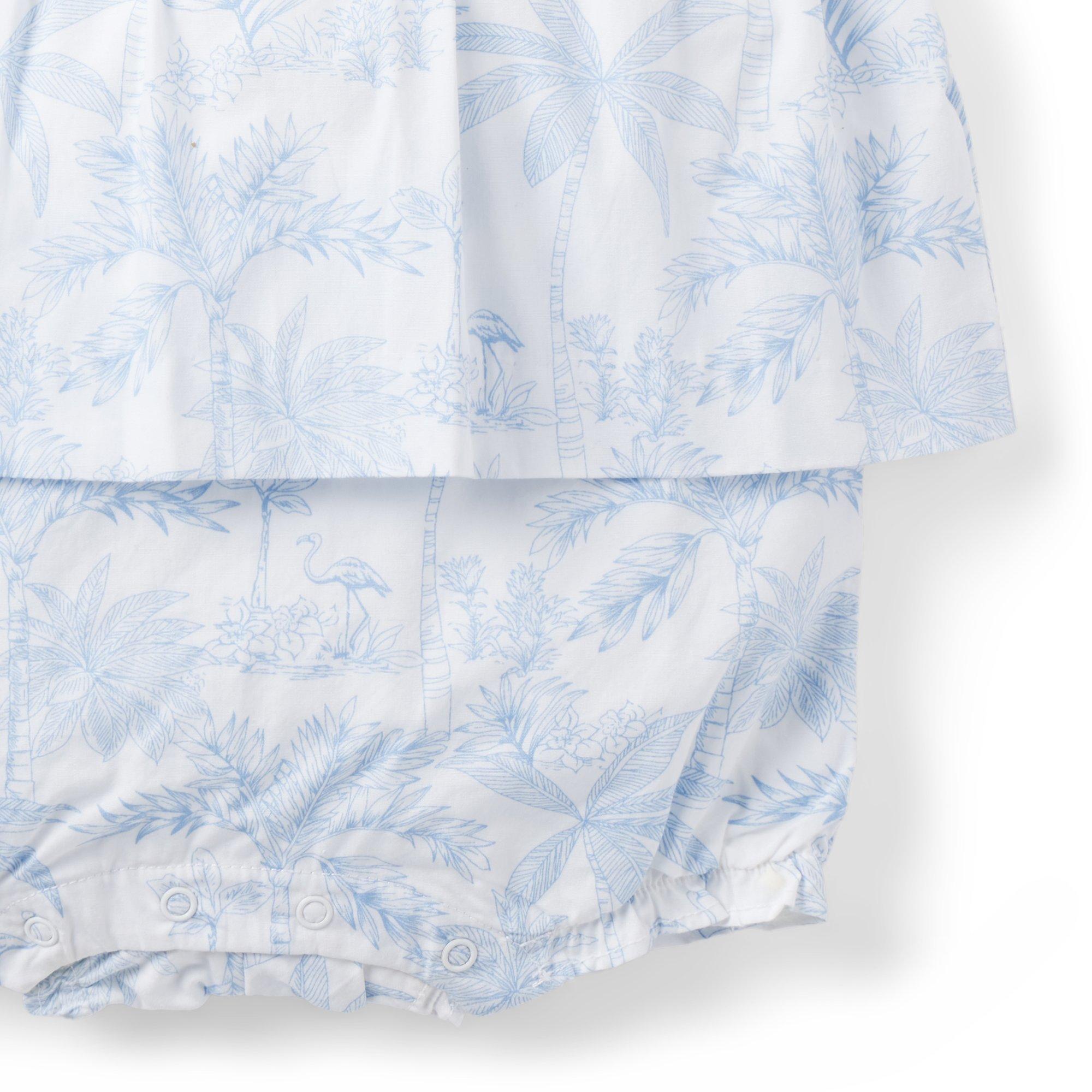 Theodora Romper  Blue toile de jouy smocked baby romper - Annafie