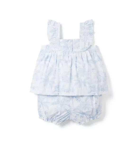 The Flamingo Toile Smocked Baby Romper image number 2