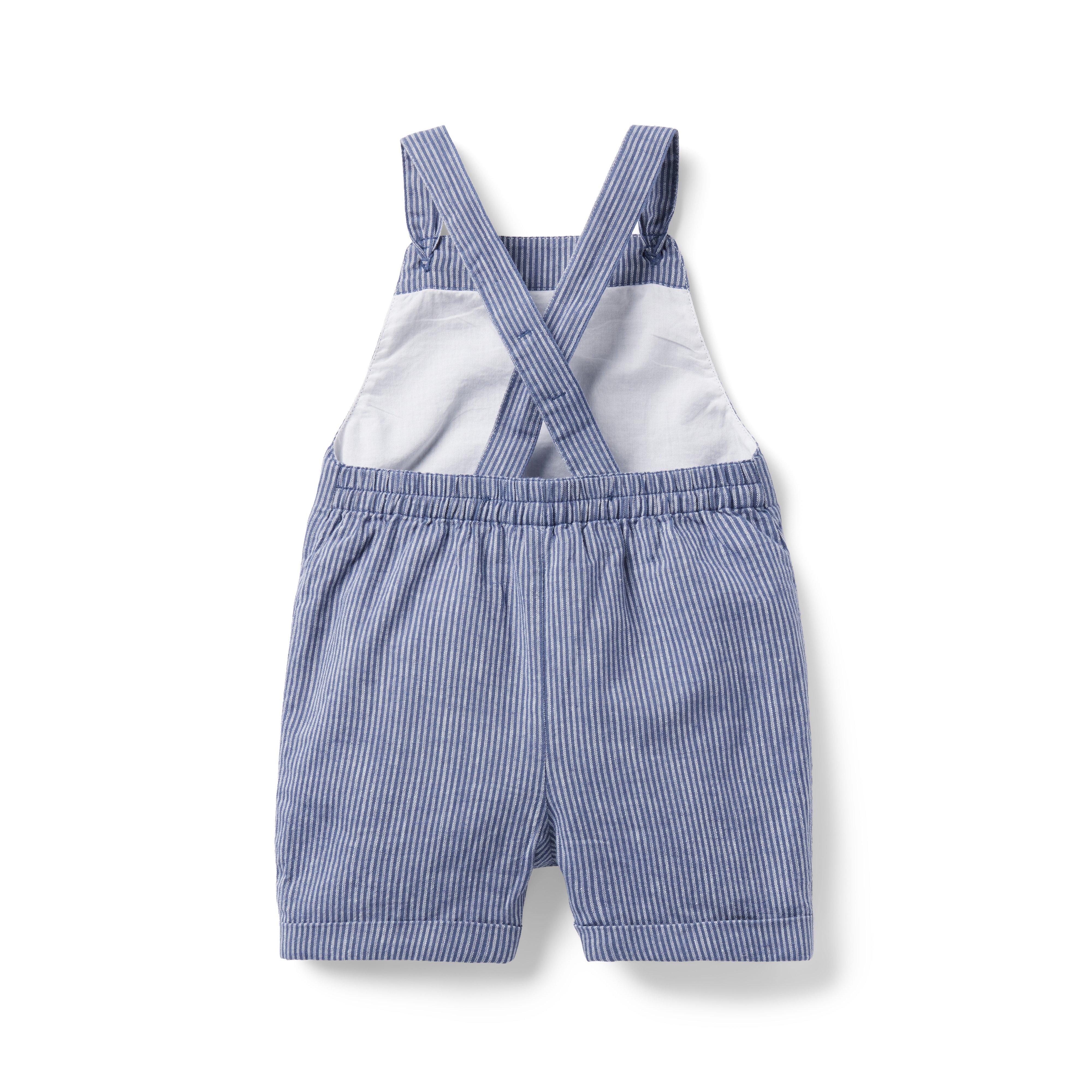 Baby Striped Linen-Cotton Overall image number 2