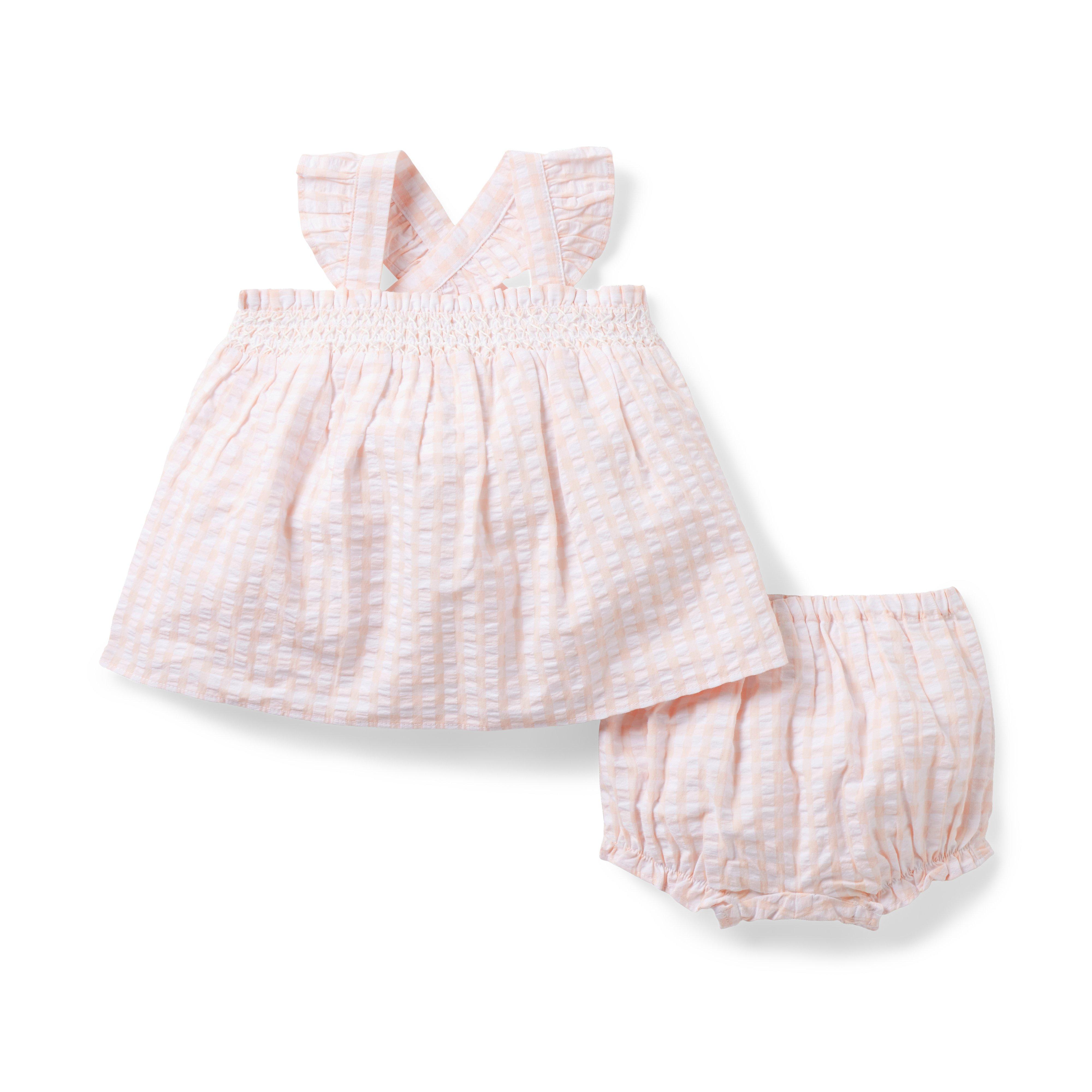 Baby Gingham Seersucker Matching Set