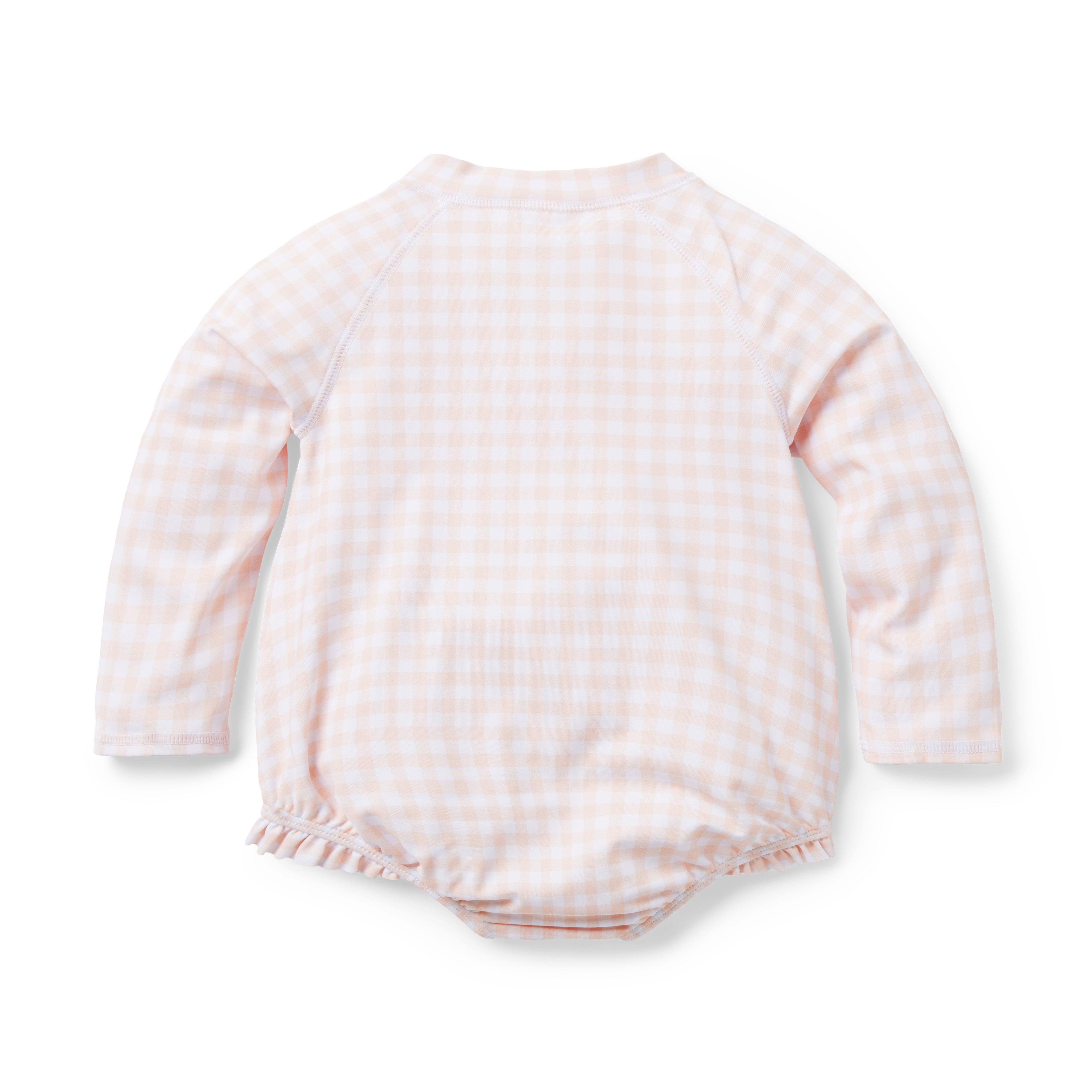 Baby Recycled Gingham Rash Guard Swimsuit image number 3