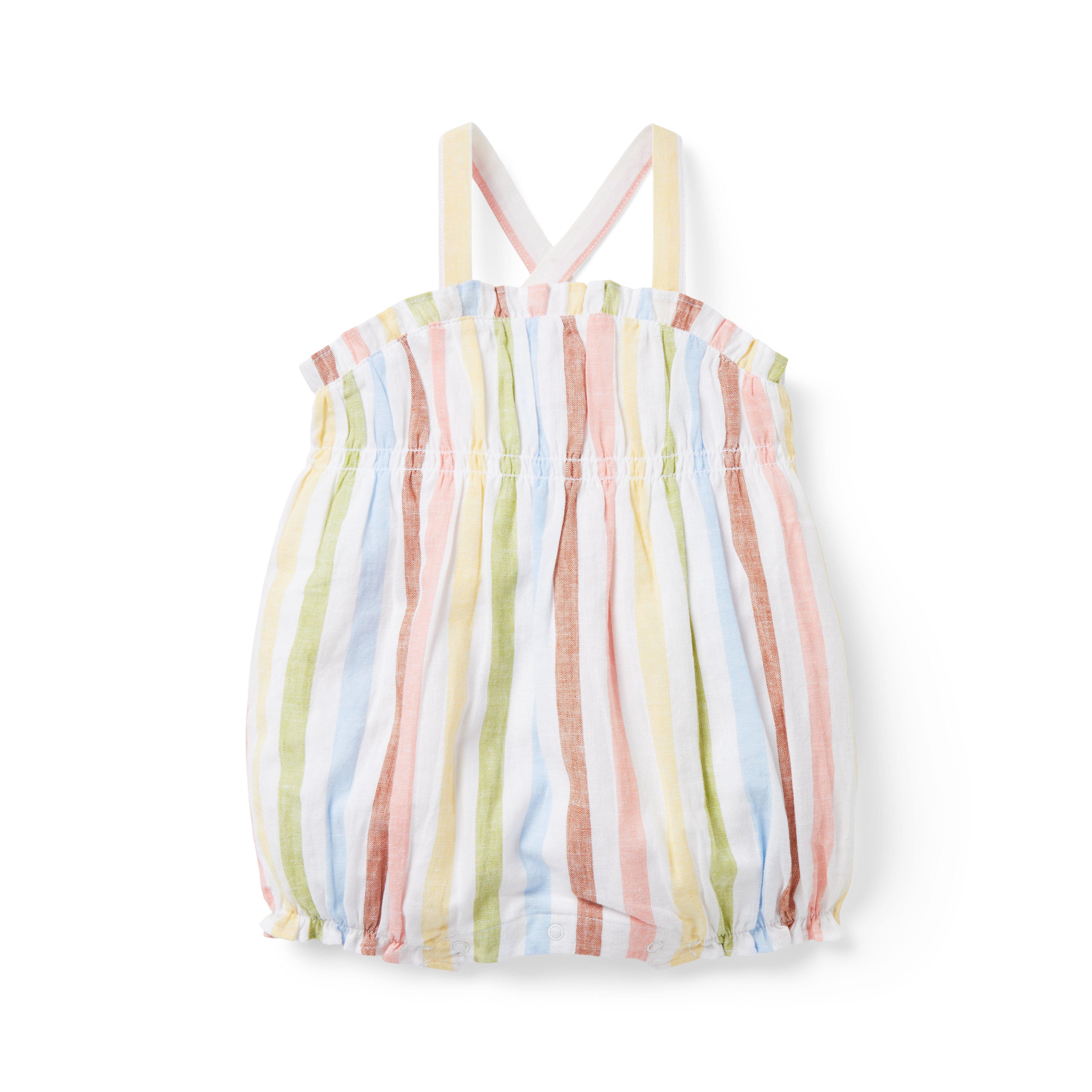 Baby Striped Linen-Cotton Romper image number 0