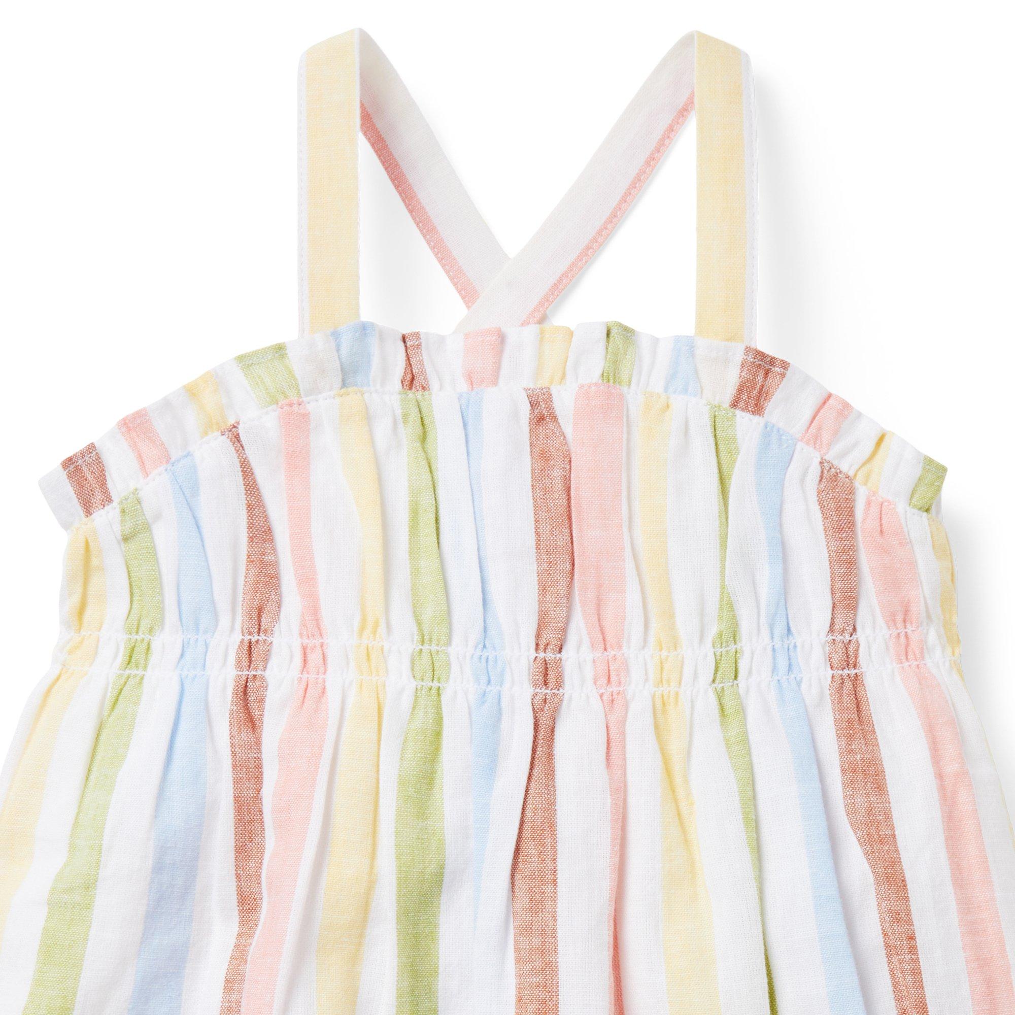 Baby Striped Linen-Cotton Romper image number 1