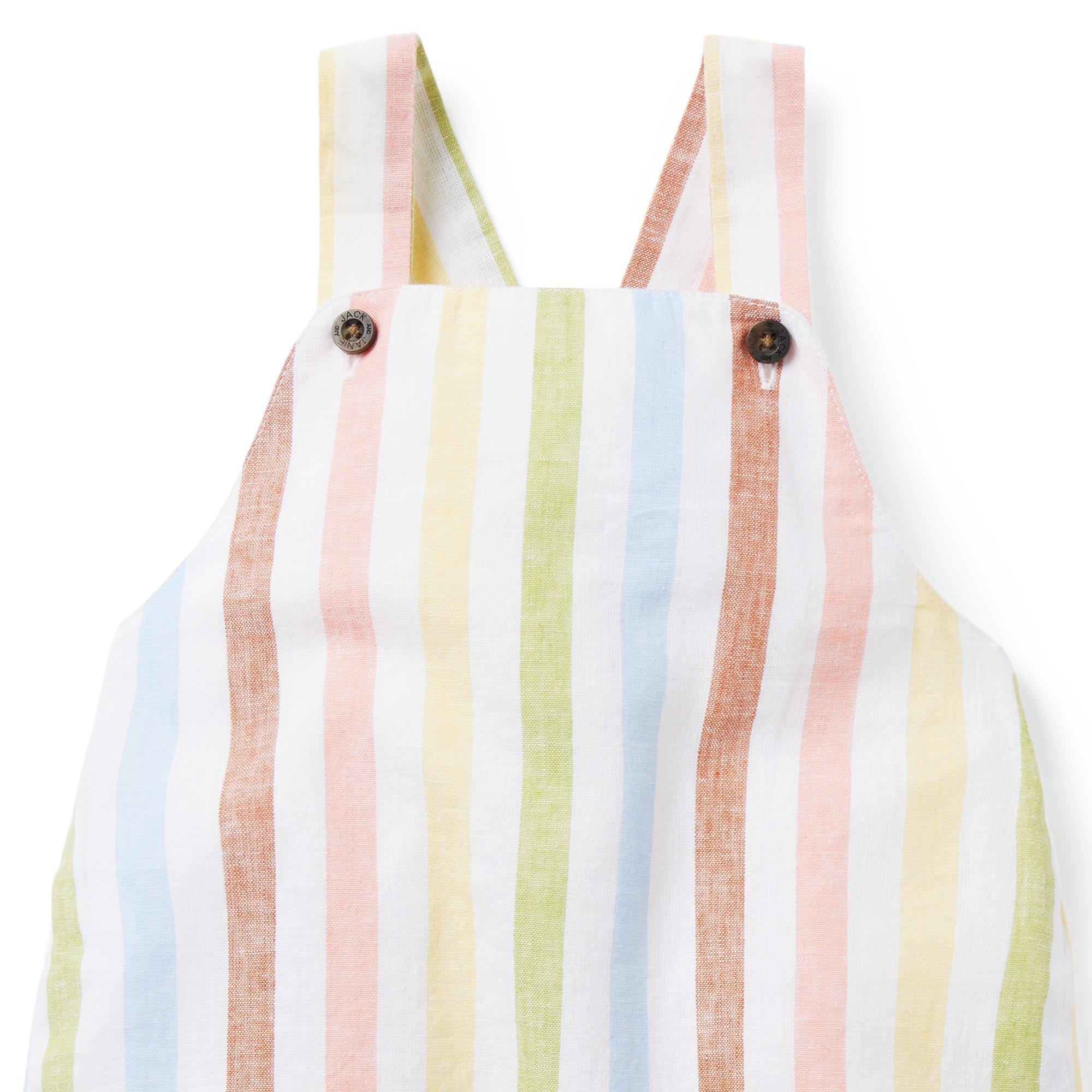 Baby Striped Linen-Cotton Overall image number 3
