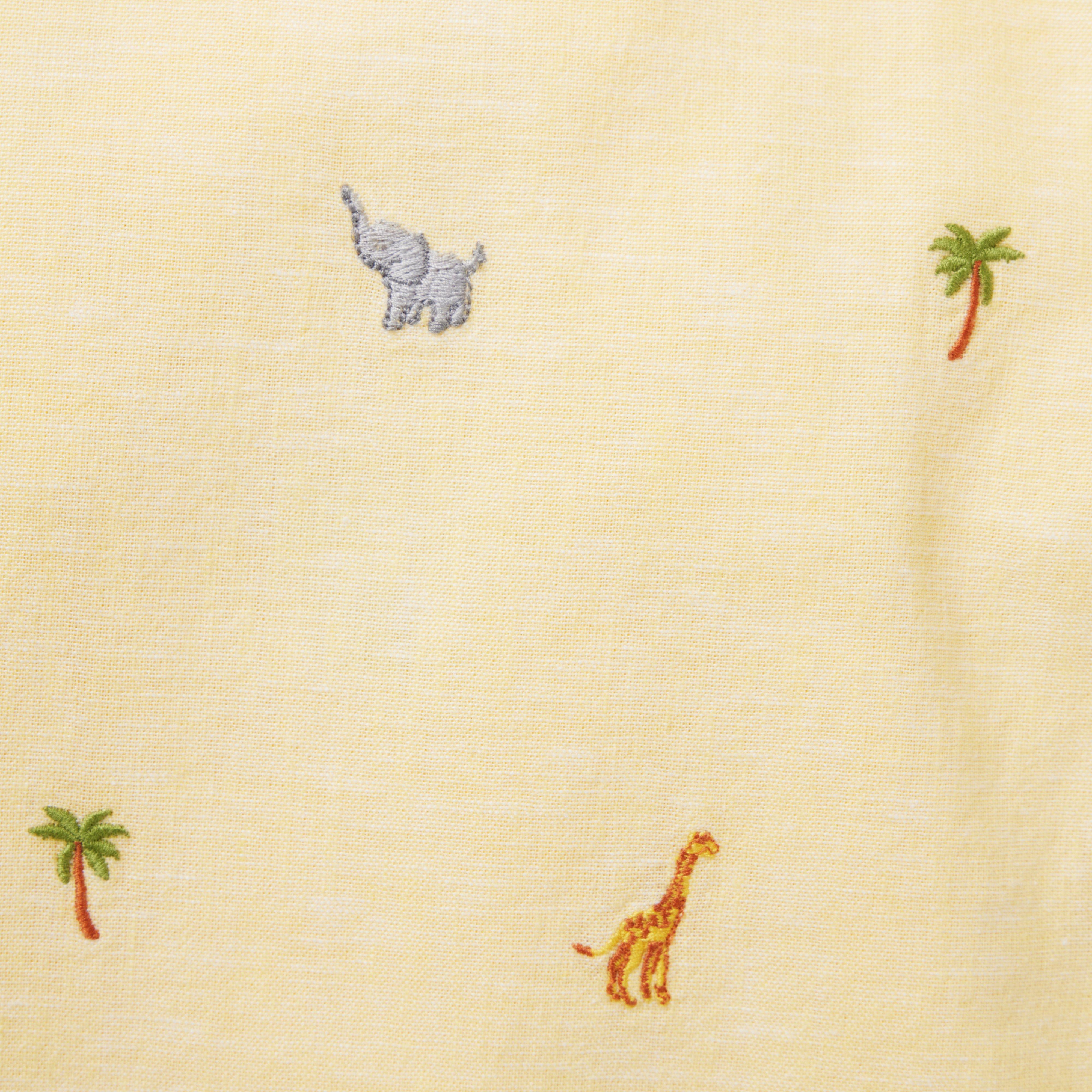 Baby Safari Embroidered Linen-Cotton Overall image number 2