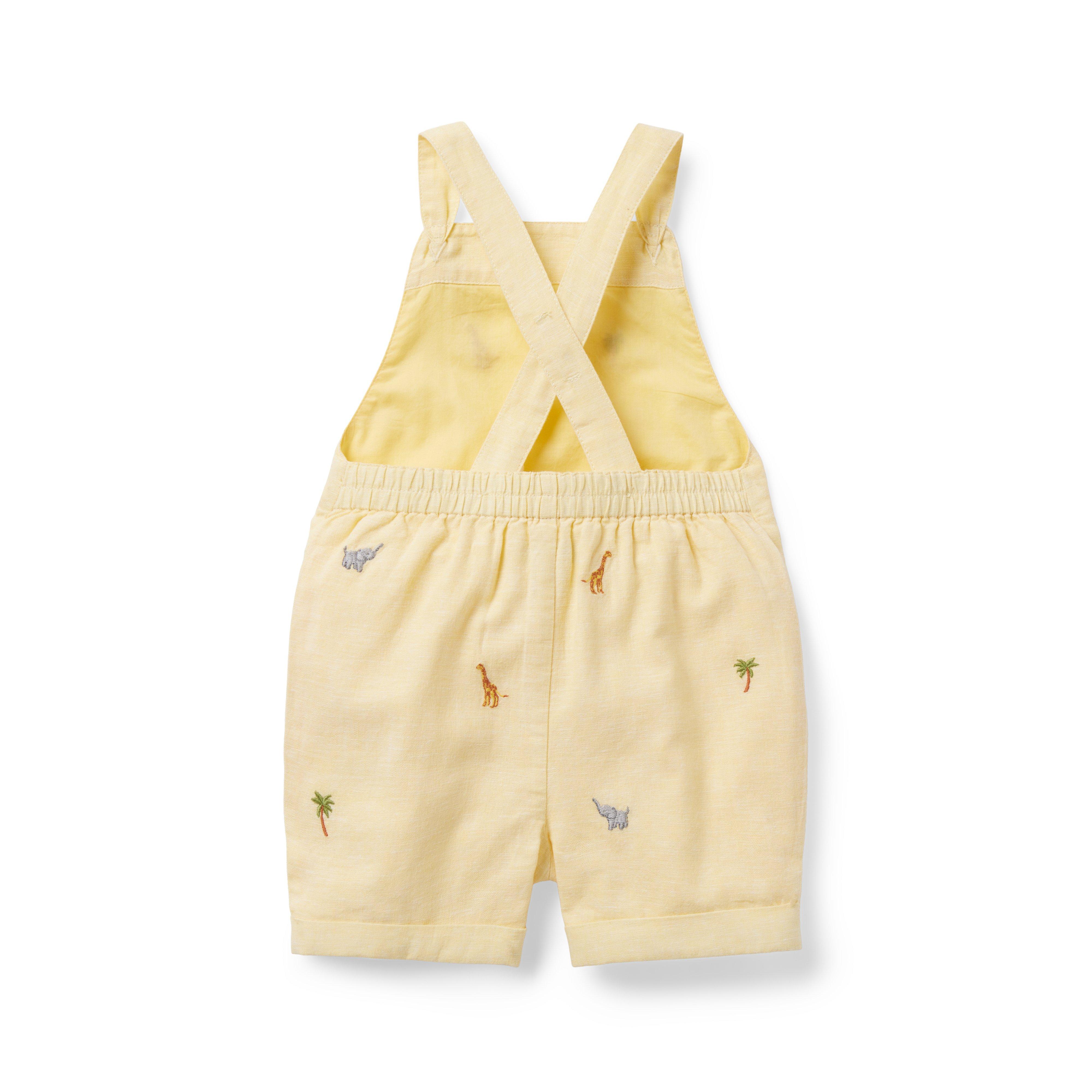 Baby Safari Embroidered Linen-Cotton Overall image number 3