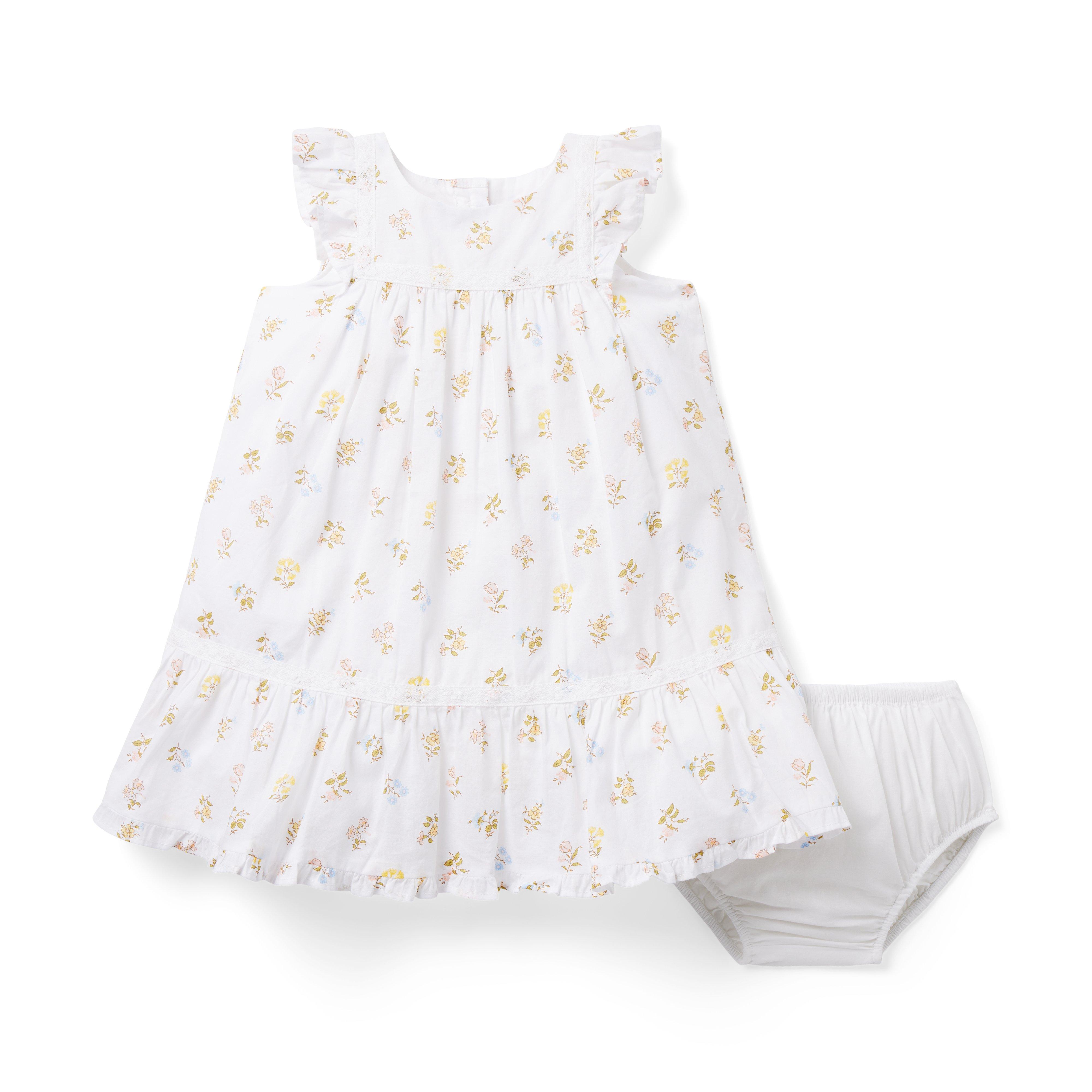 Baby Floral Crochet Trim Dress image number 2