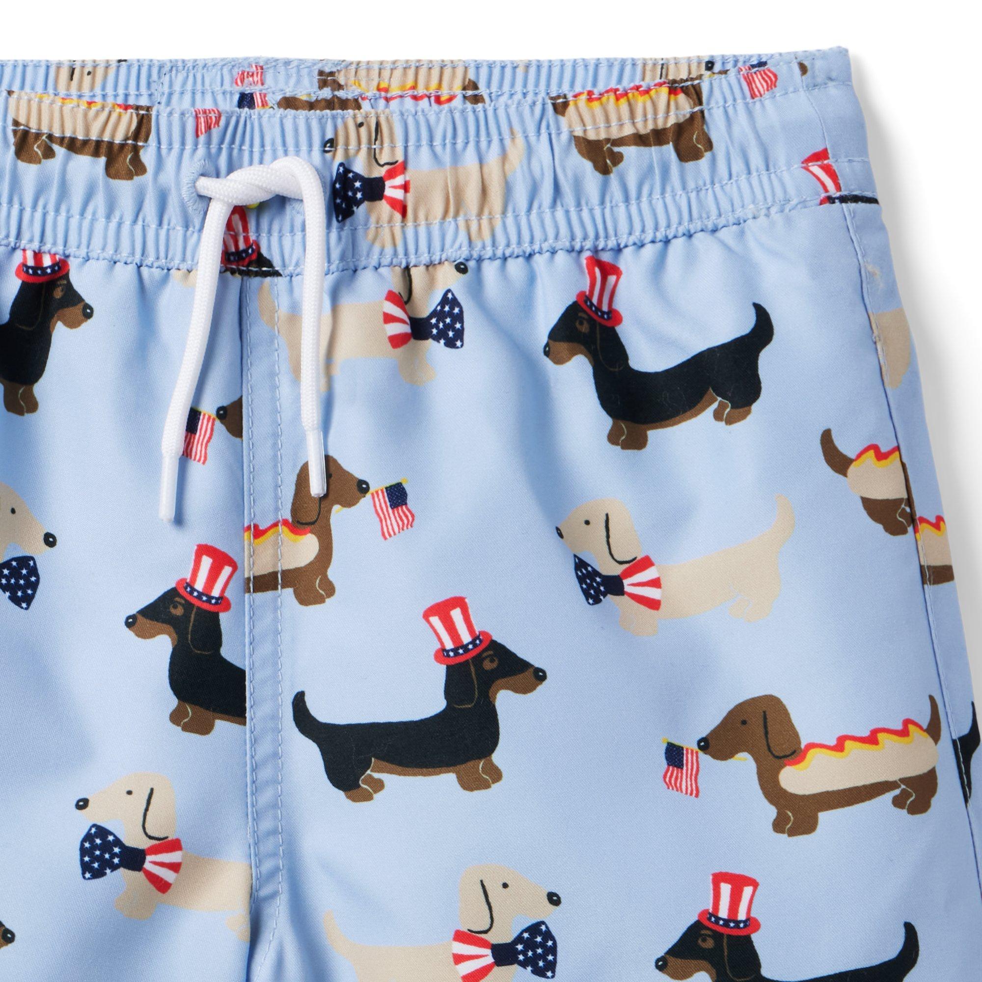 Boy Brunnera Blue Hot Dog Recycled Hot Dog Swim Trunk by Janie and Jack