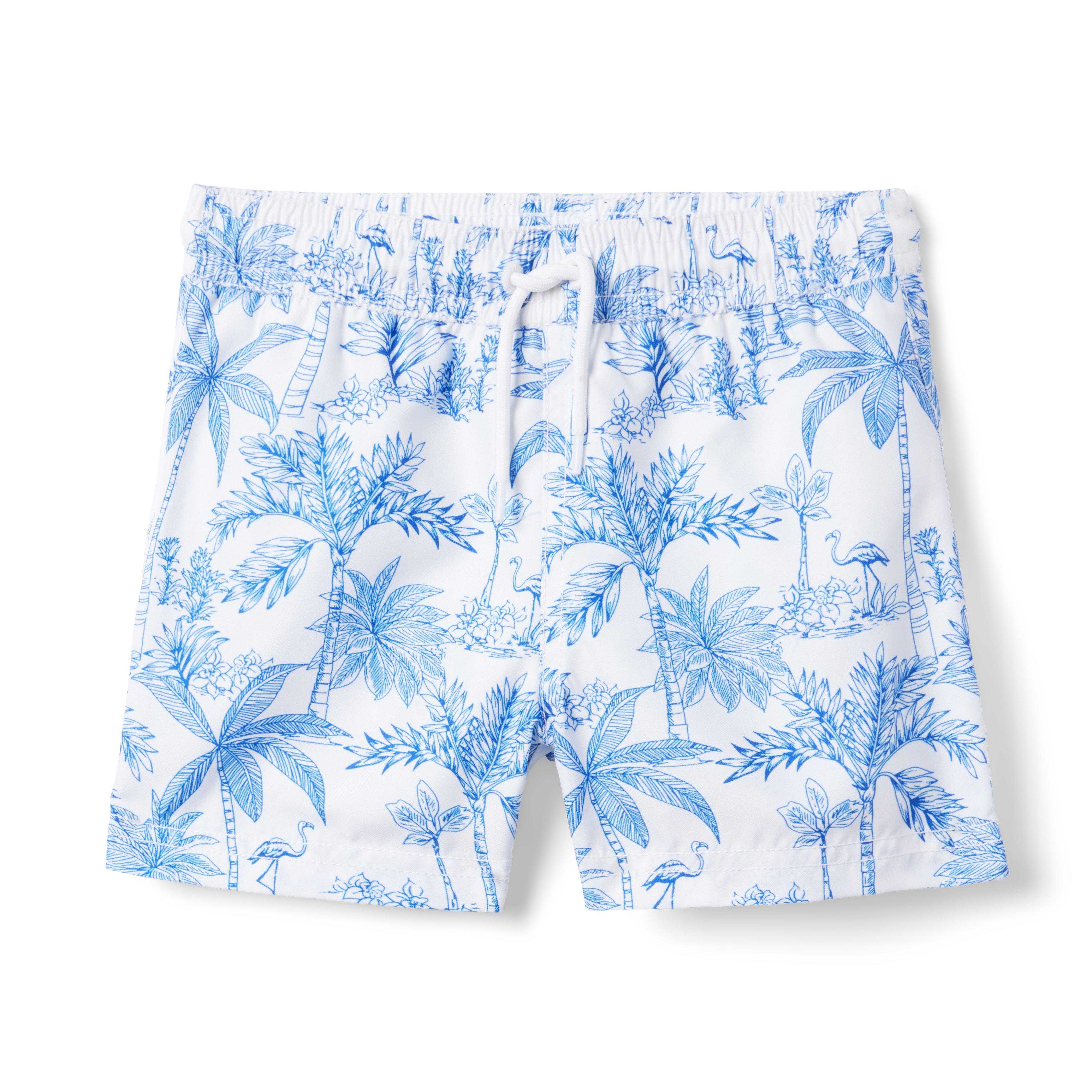 Recycled Flamingo Toile Swim Trunk