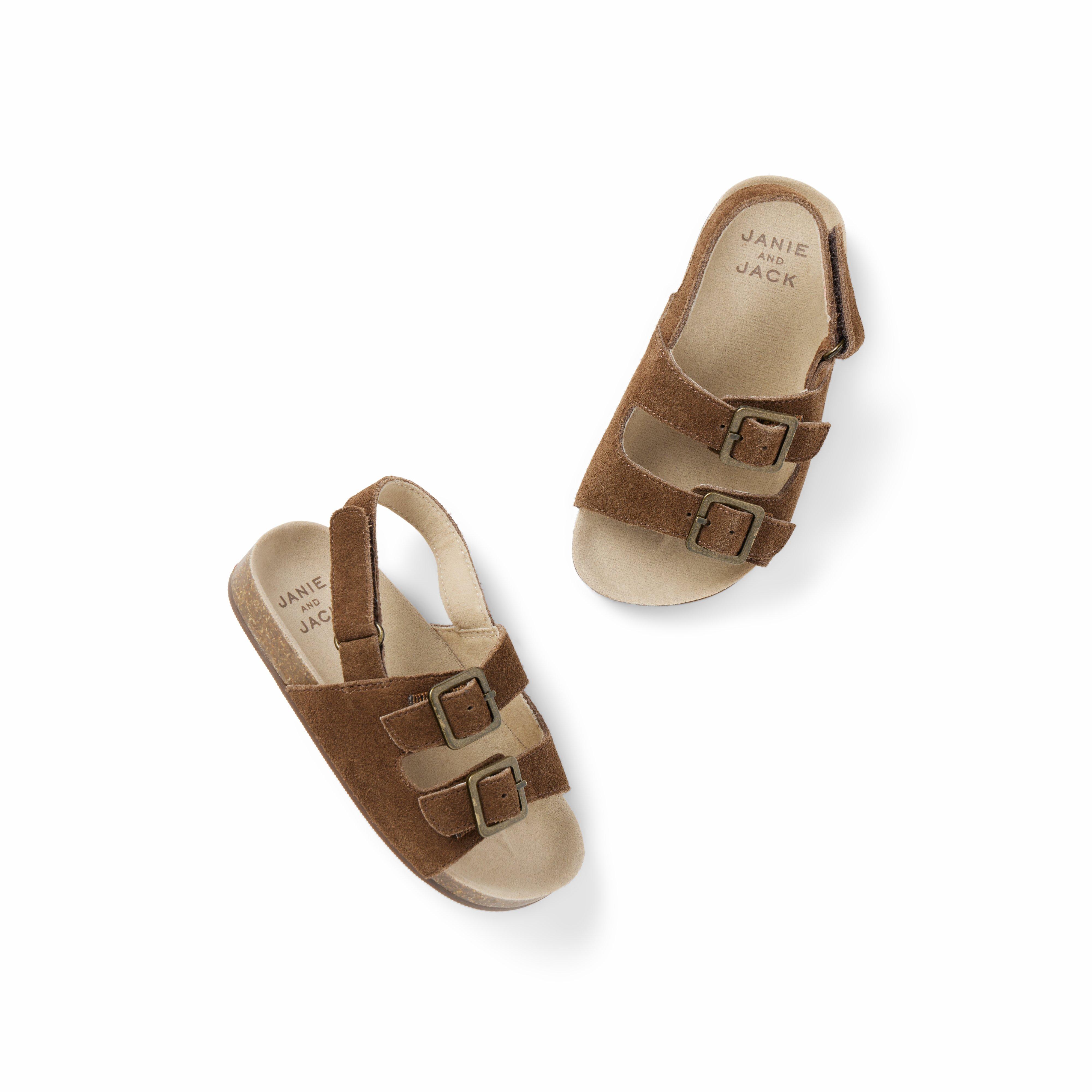 Suede Buckle Sandal